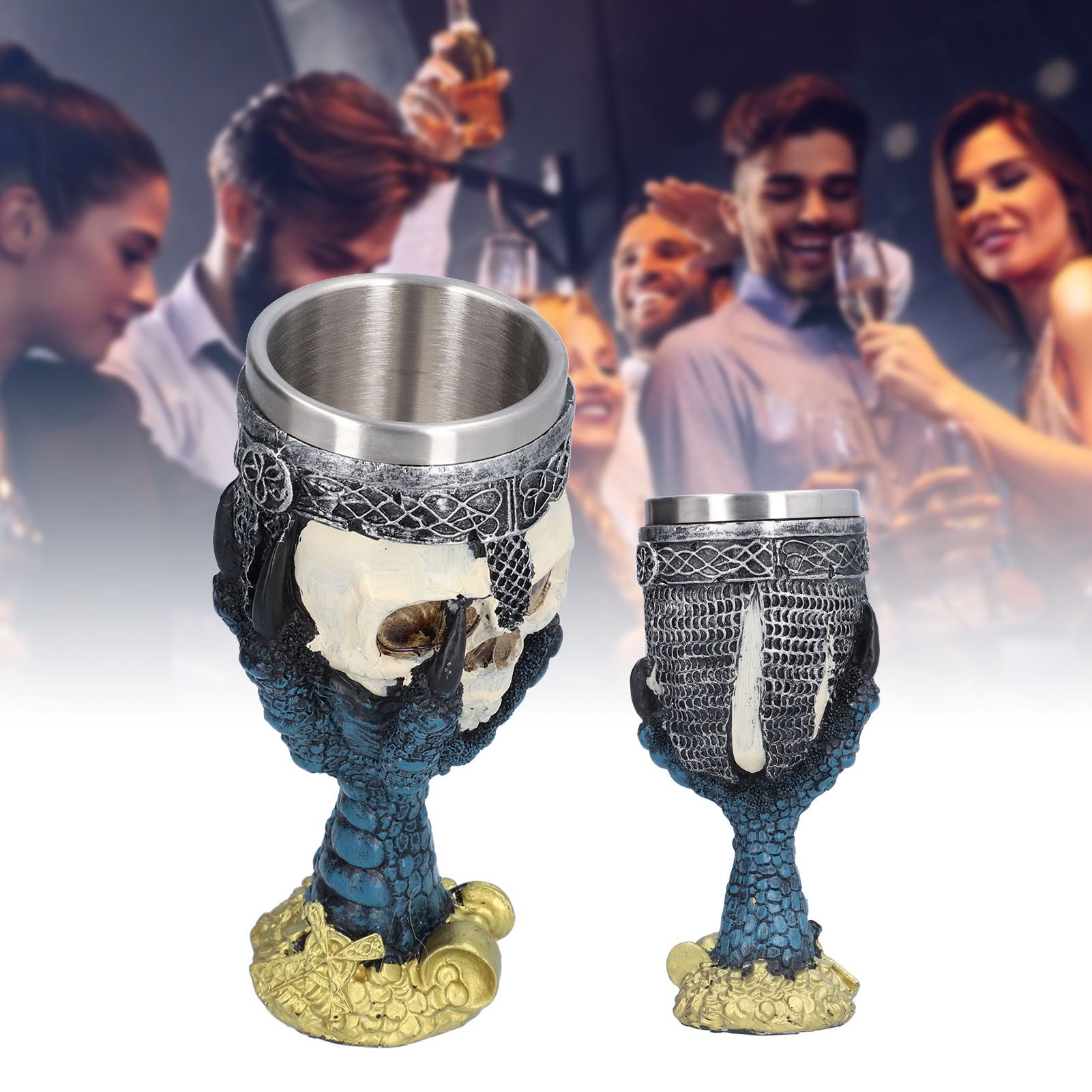 Skull Head Wine Goblet with Stainless Steel Inner Personalized Claw Skull Cup view 12