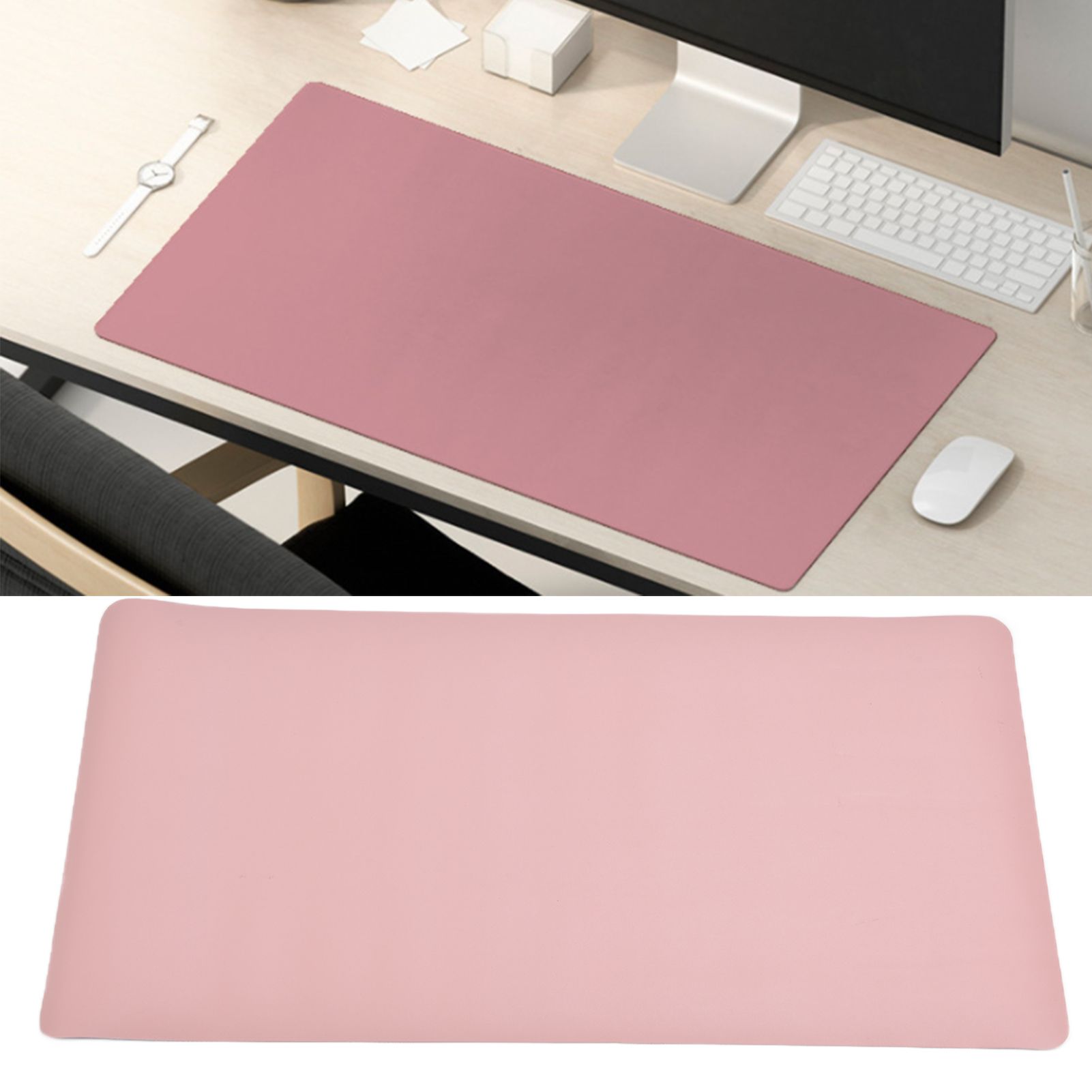Computer Desk Pad Waterproof Two Color Double Sided Leather Desk Pad for view 11