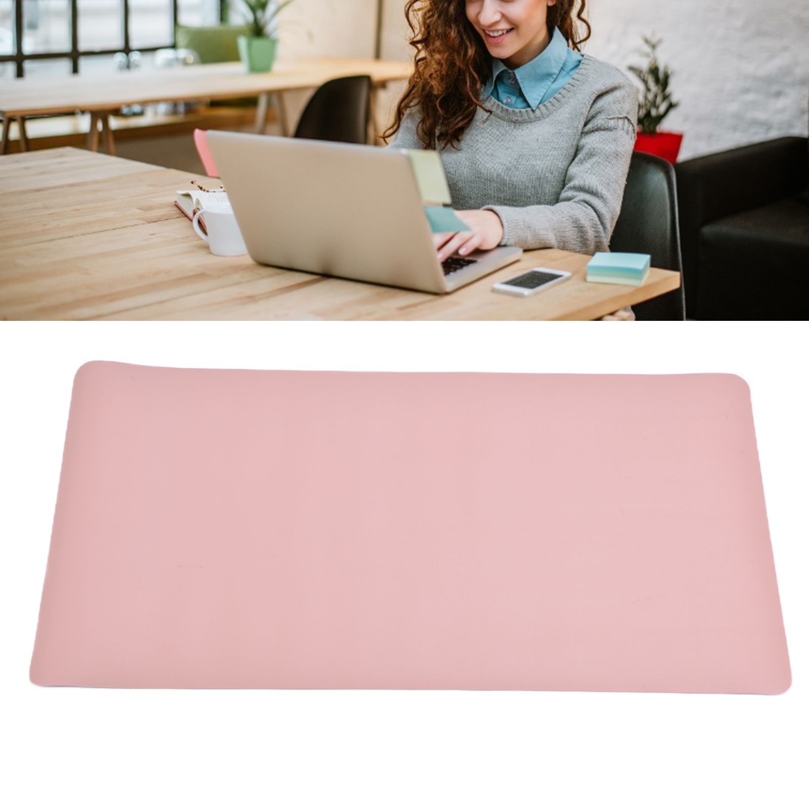 Computer Desk Pad Waterproof Two Color Double Sided Leather Desk Pad for view 12