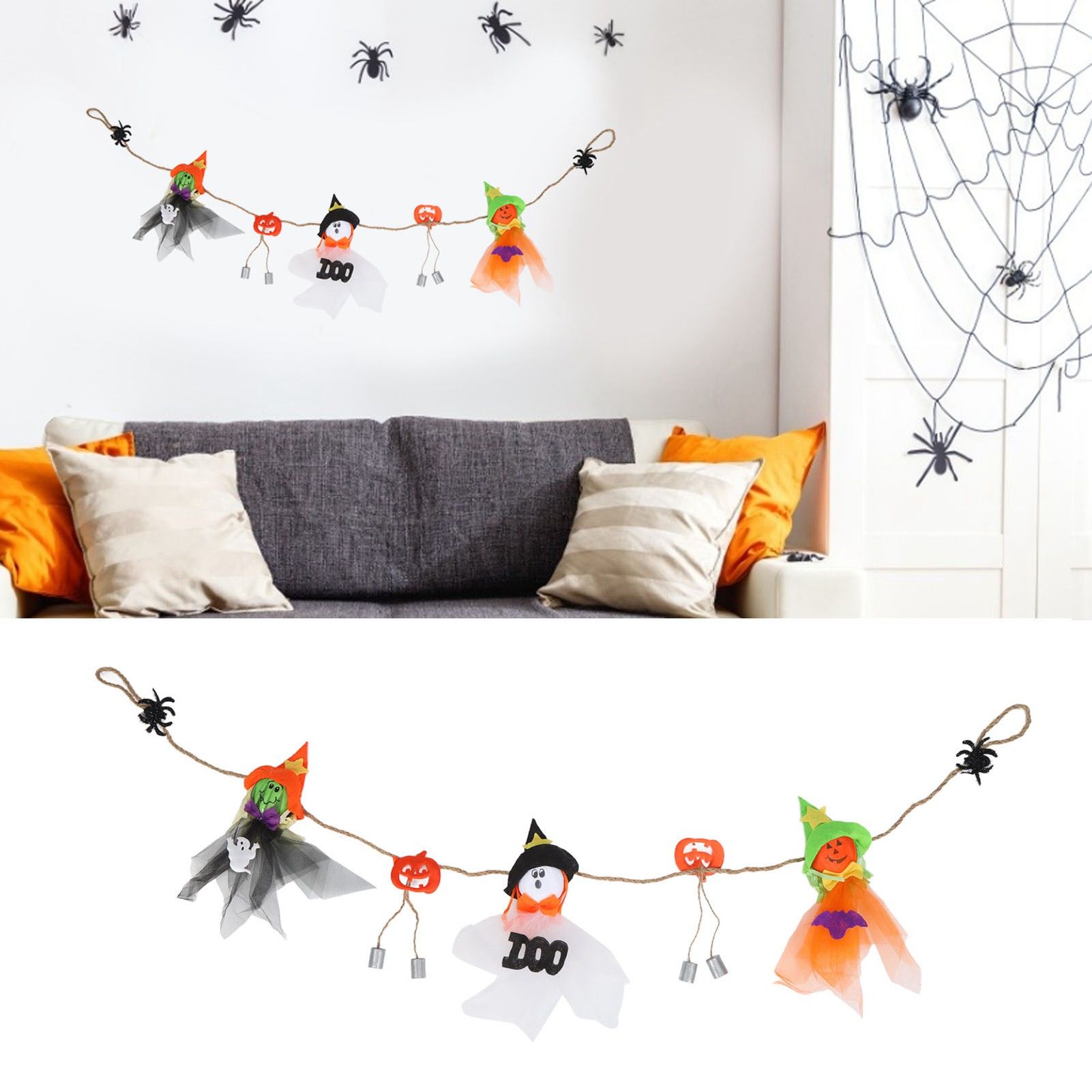 Pumpkin Witch Design Hanging Doll Halloween Pendant Ornament for Costume Party view 11