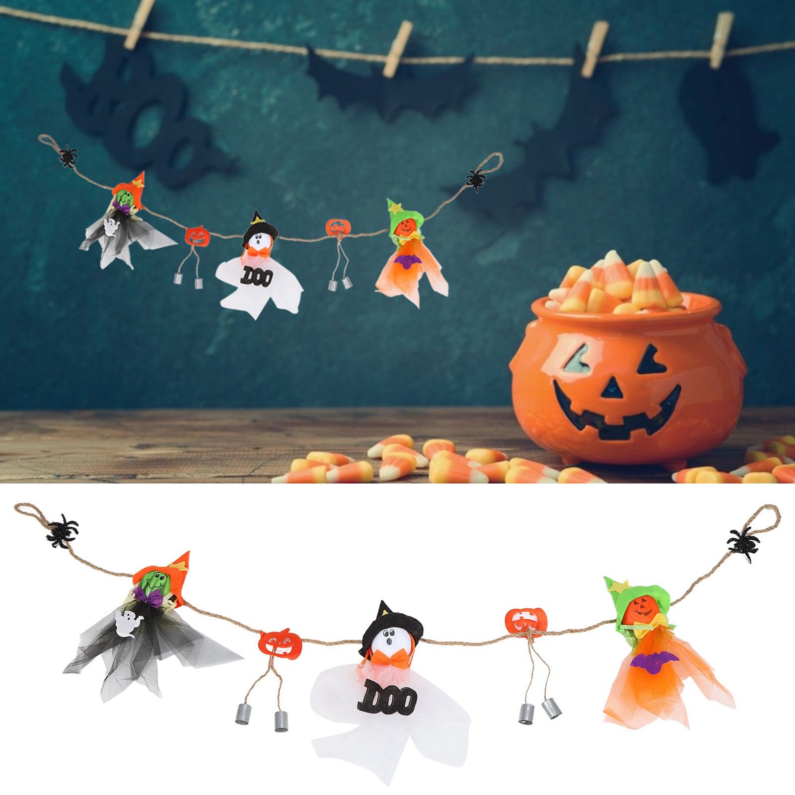 Pumpkin Witch Design Hanging Doll Halloween Pendant Ornament for Costume Party view 12