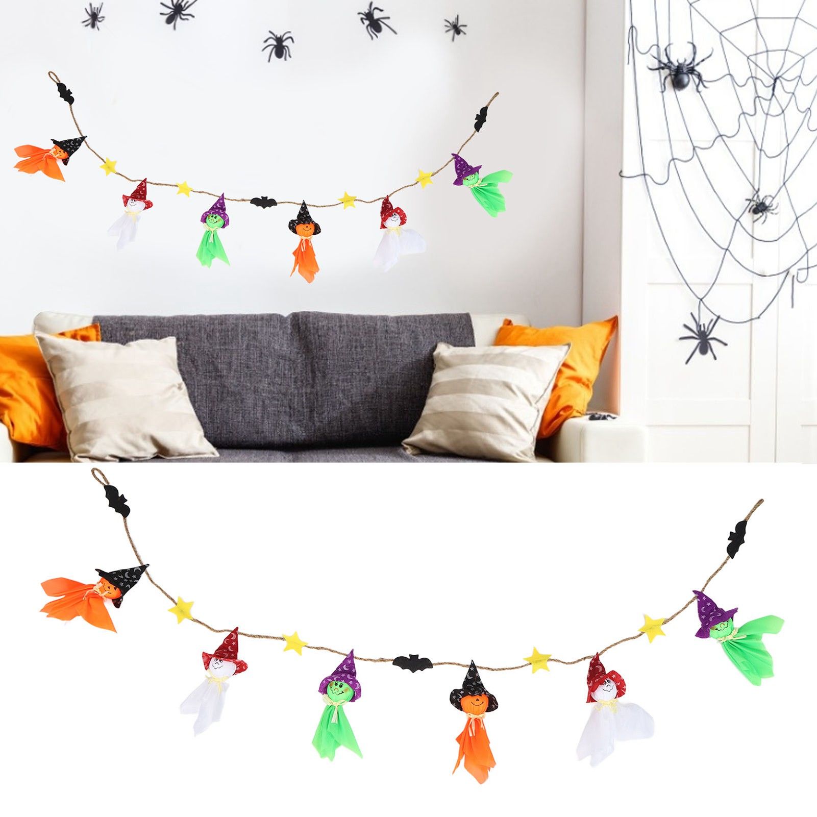 Pumpkin Witch Design Hanging Doll Halloween Pendant Ornament for Costume Party view 11