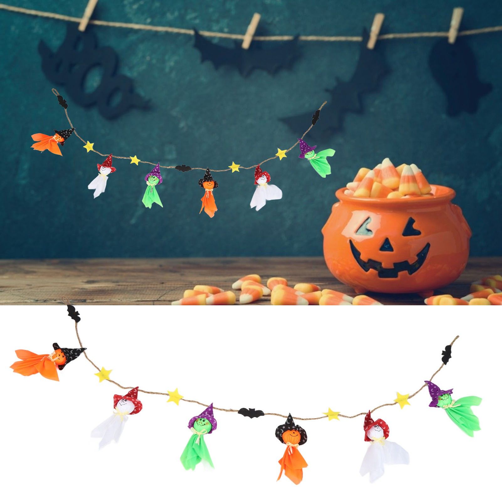 Pumpkin Witch Design Hanging Doll Halloween Pendant Ornament for Costume Party view 12