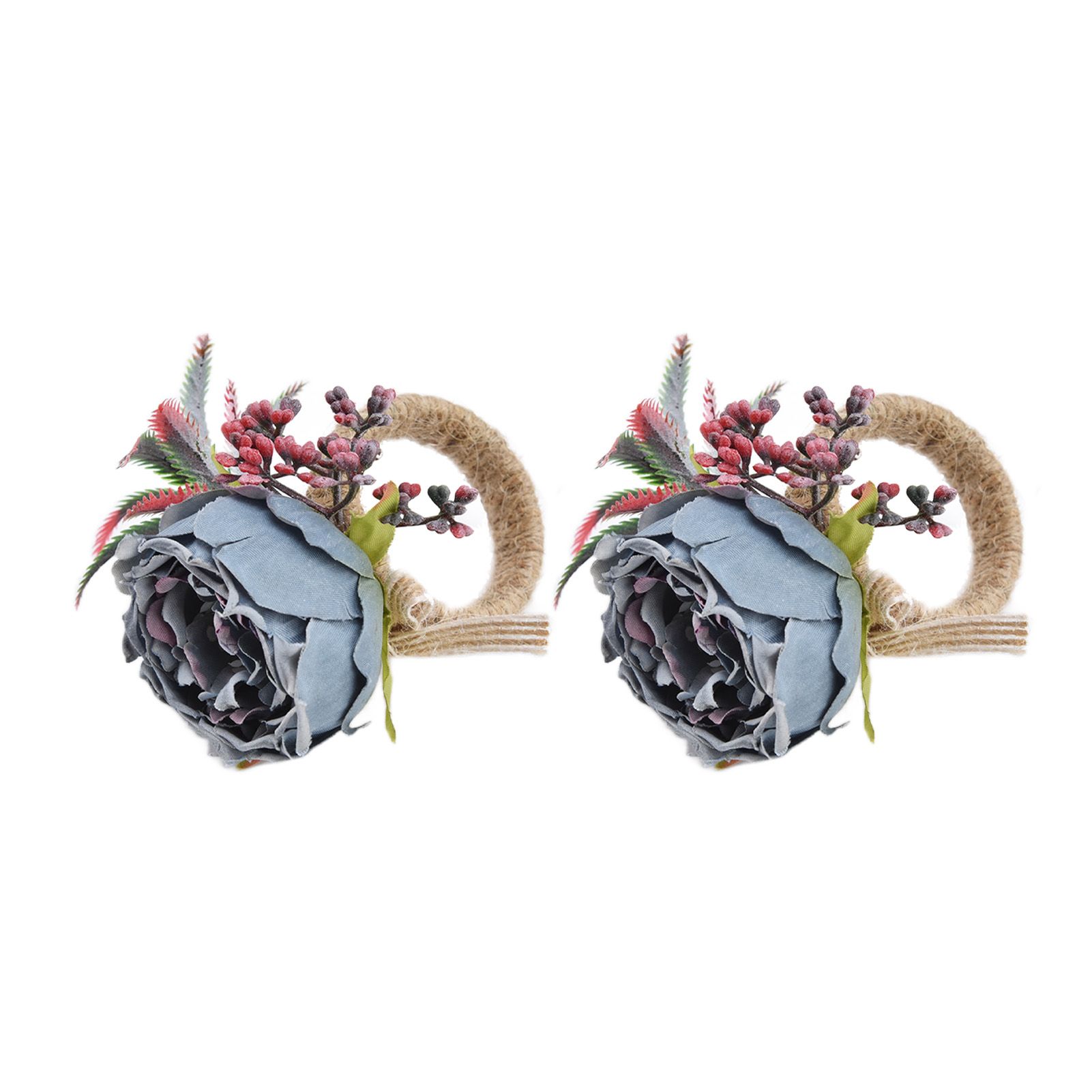 2Pcs Innovative Napkin Buckle Simulation Flower Napkin Ring Holder for Hotel view 3