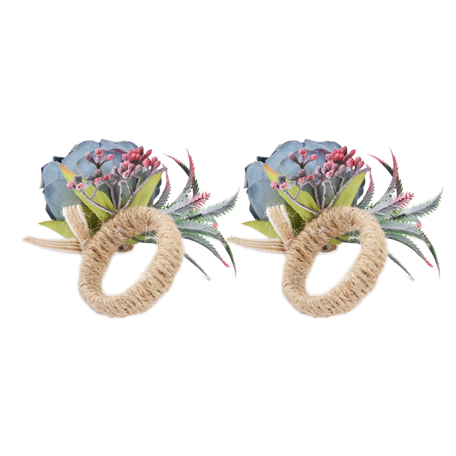 2Pcs Innovative Napkin Buckle Simulation Flower Napkin Ring Holder for Hotel view 6