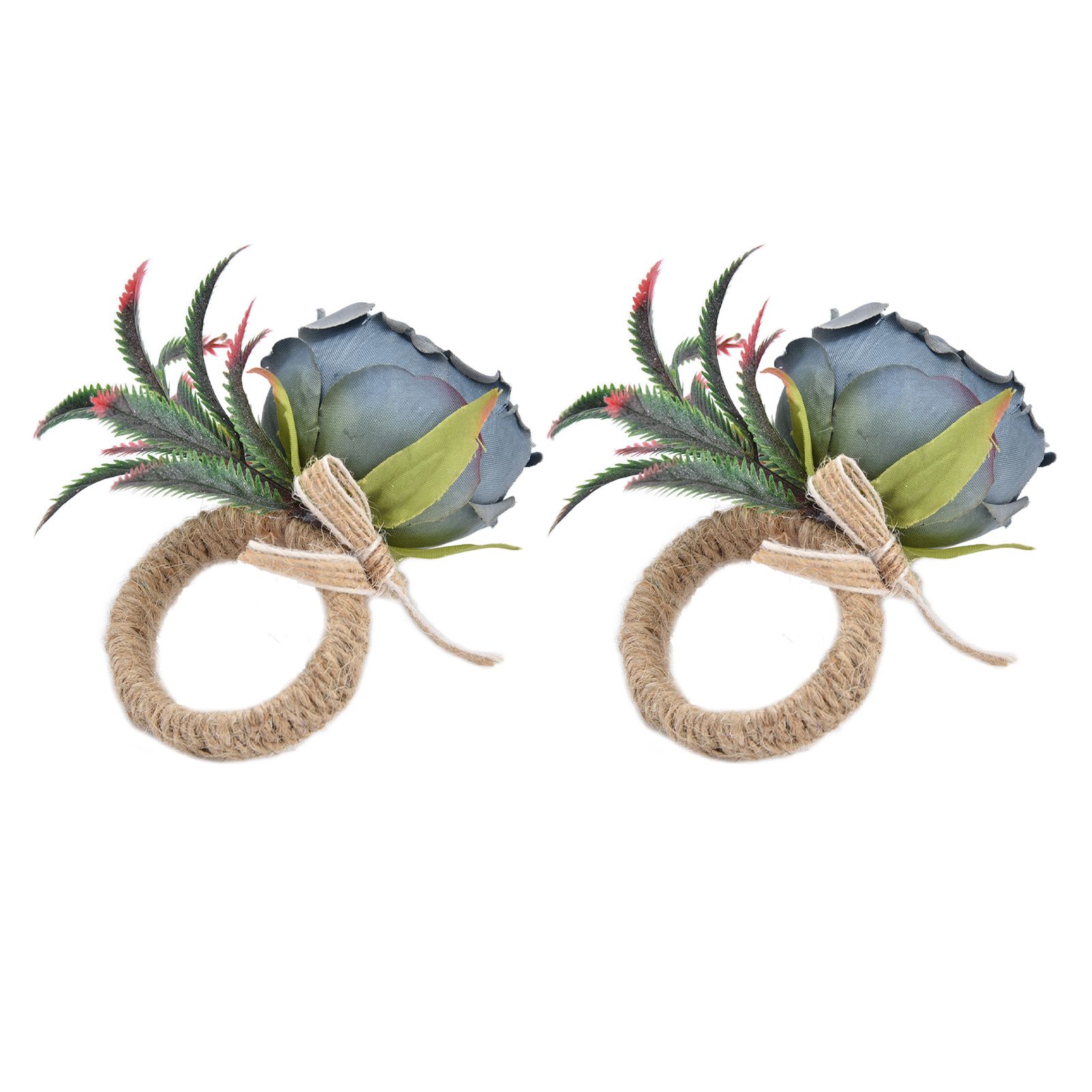 2Pcs Innovative Napkin Buckle Simulation Flower Napkin Ring Holder for Hotel view 7