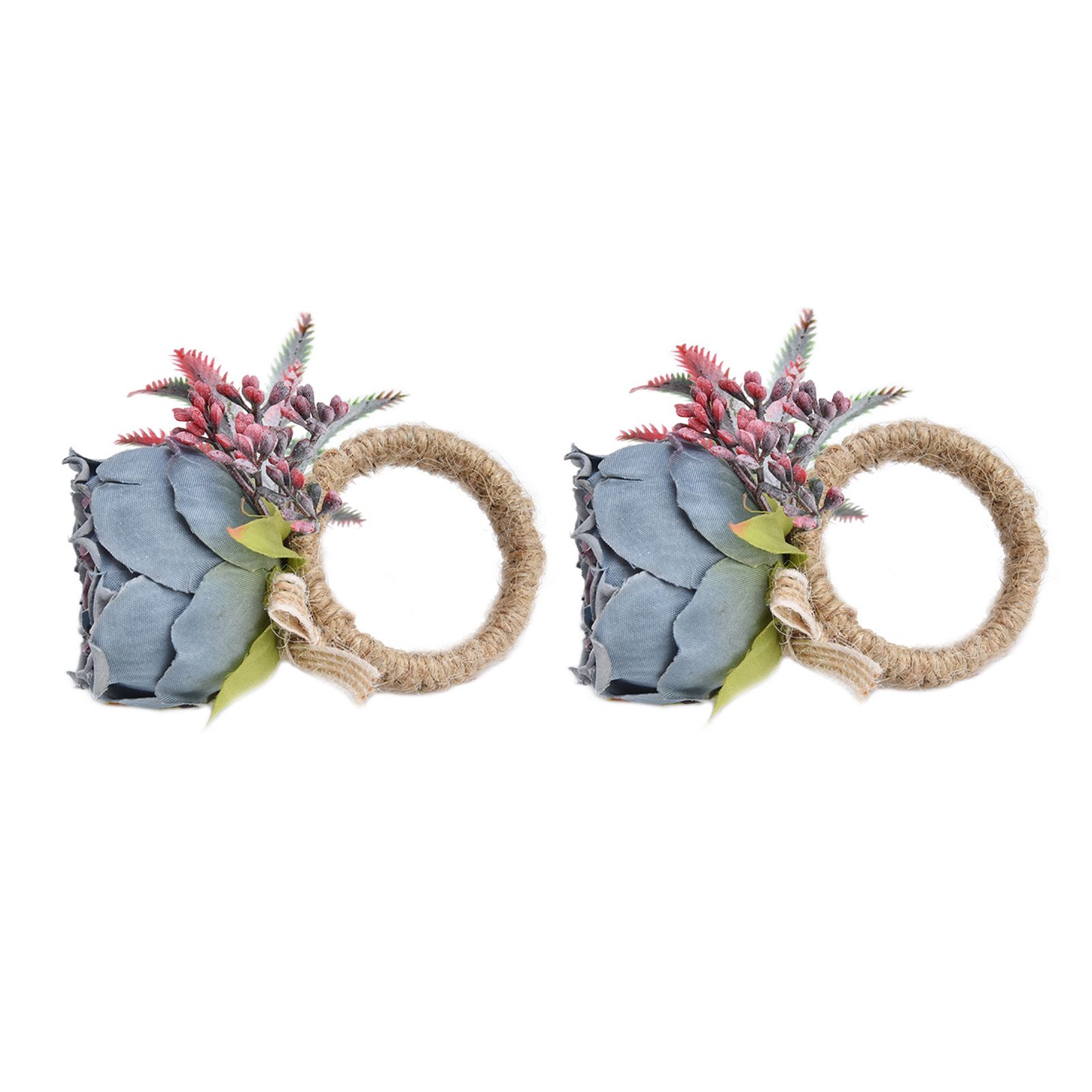 2Pcs Innovative Napkin Buckle Simulation Flower Napkin Ring Holder for Hotel view 9