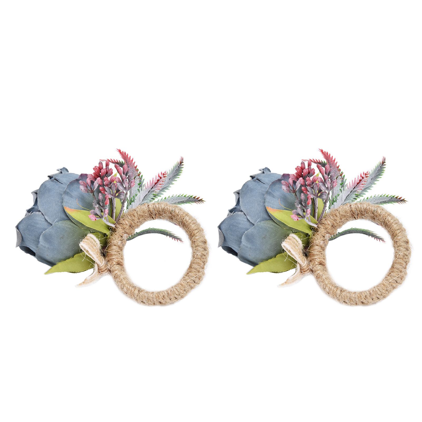2Pcs Innovative Napkin Buckle Simulation Flower Napkin Ring Holder for Hotel view 10
