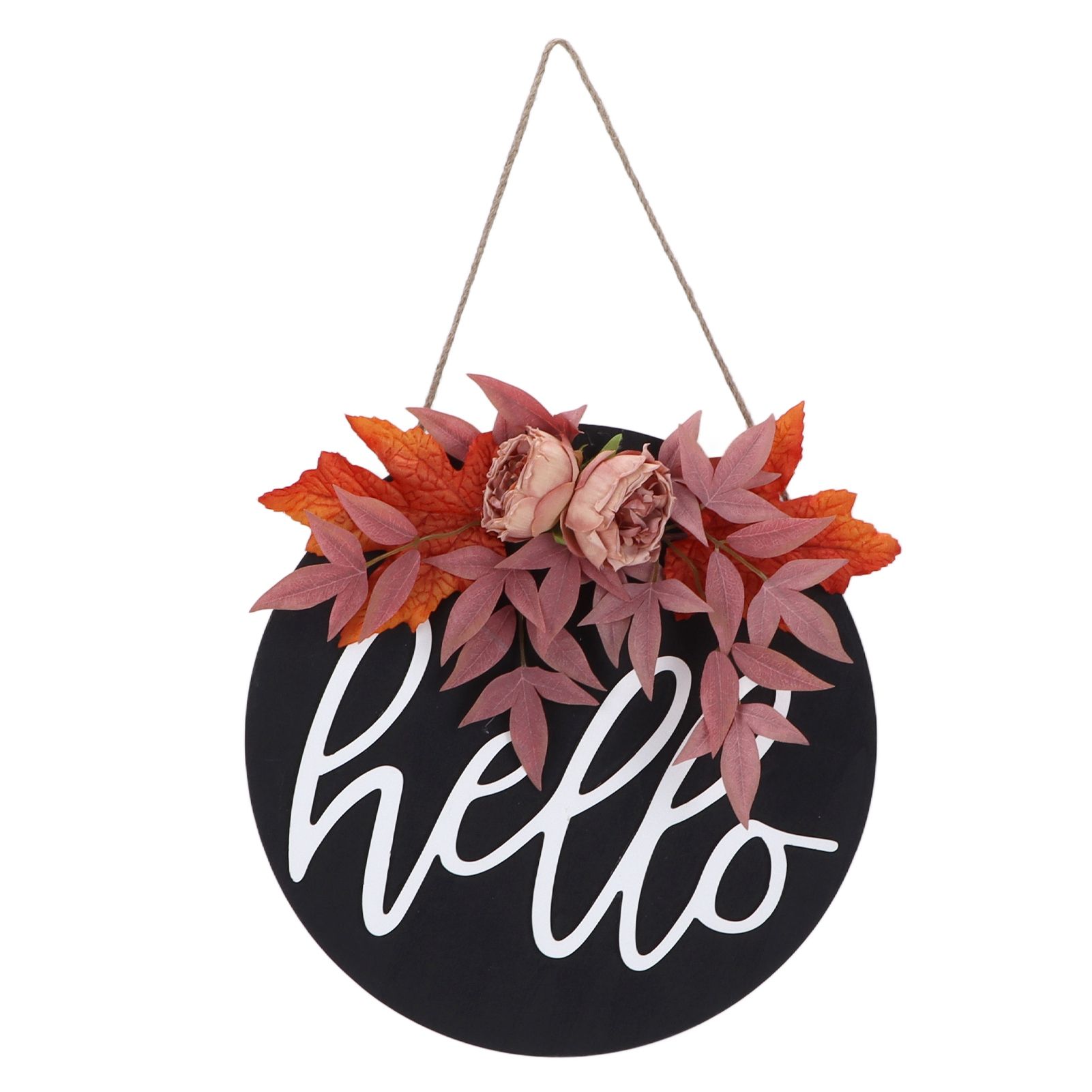 Thanksgiving Wreath Wooden Sign Door Hanging Welcome Sign Wreath Listing Home — image 1