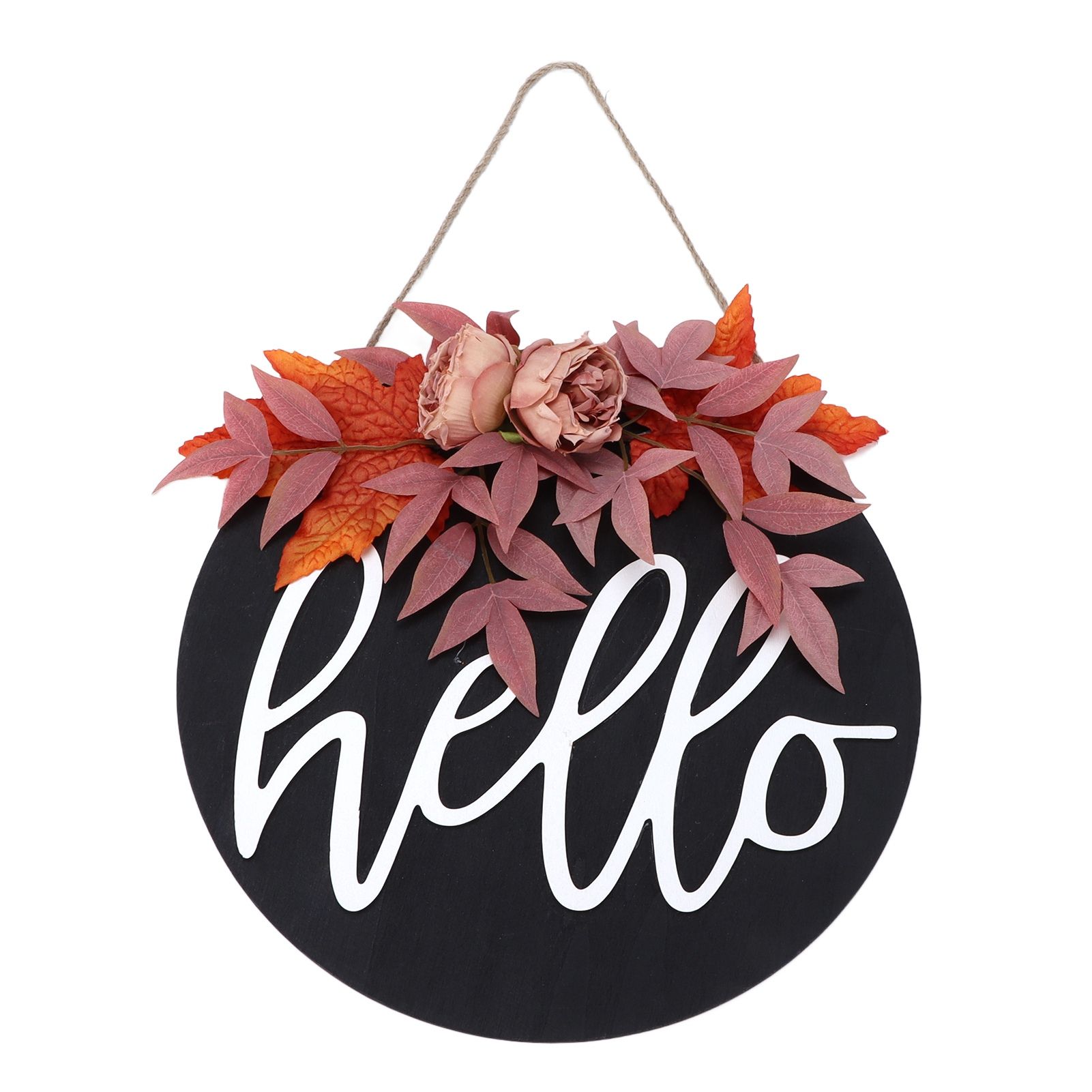 Thanksgiving Wreath Wooden Sign Door Hanging Welcome Sign Wreath Listing Home view 3