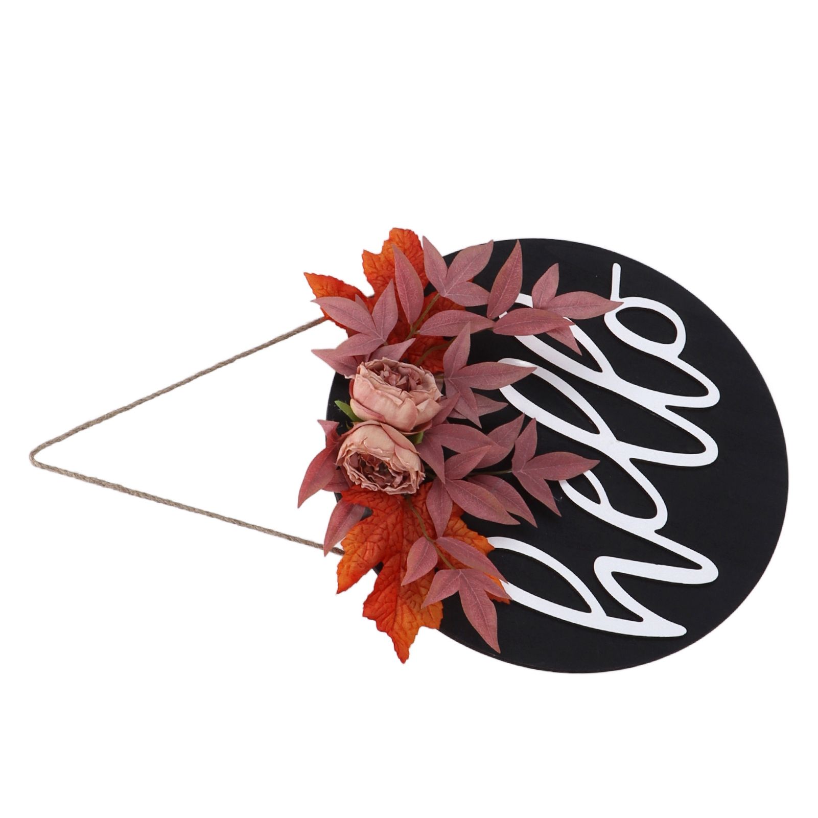 Thanksgiving Wreath Wooden Sign Door Hanging Welcome Sign Wreath Listing Home view 4