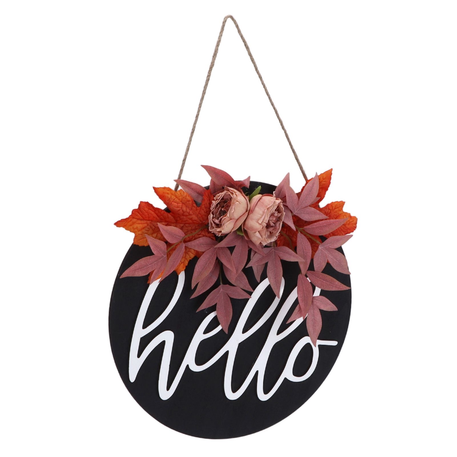 Thanksgiving Wreath Wooden Sign Door Hanging Welcome Sign Wreath Listing Home view 5