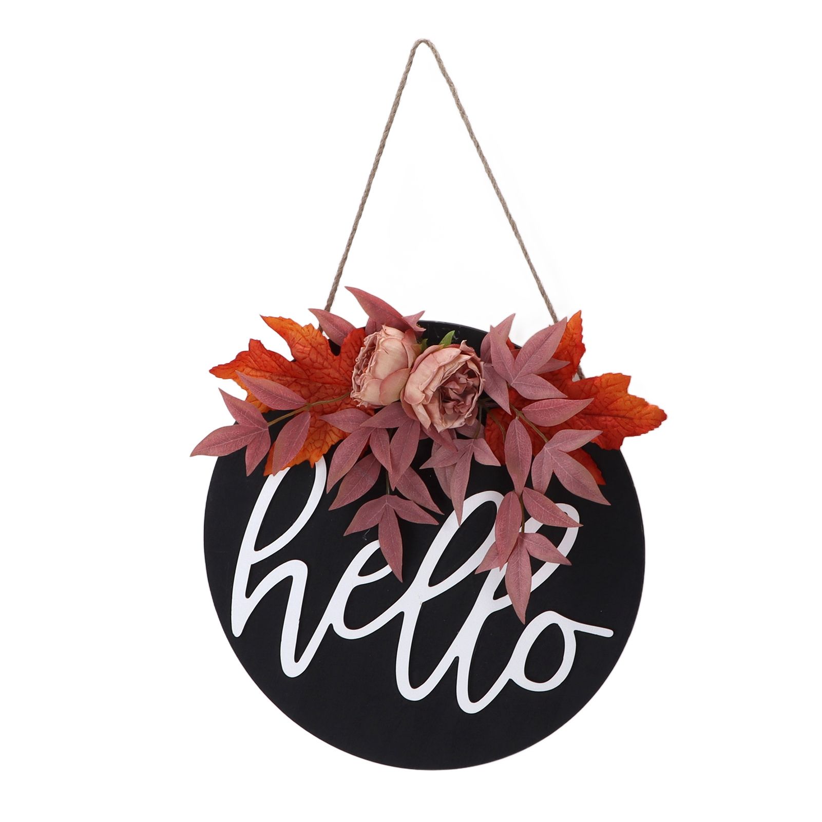 Thanksgiving Wreath Wooden Sign Door Hanging Welcome Sign Wreath Listing Home view 6