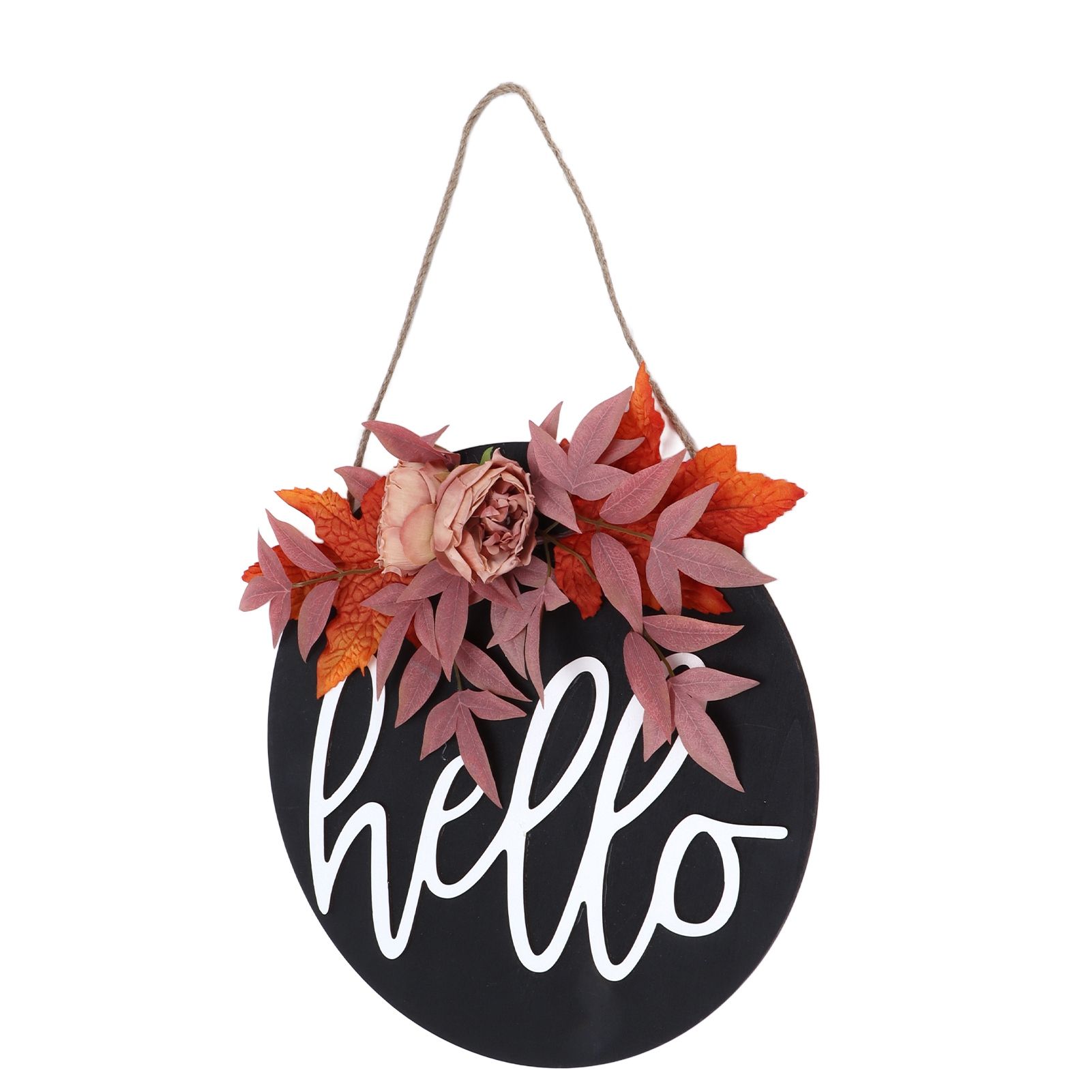 Thanksgiving Wreath Wooden Sign Door Hanging Welcome Sign Wreath Listing Home view 7