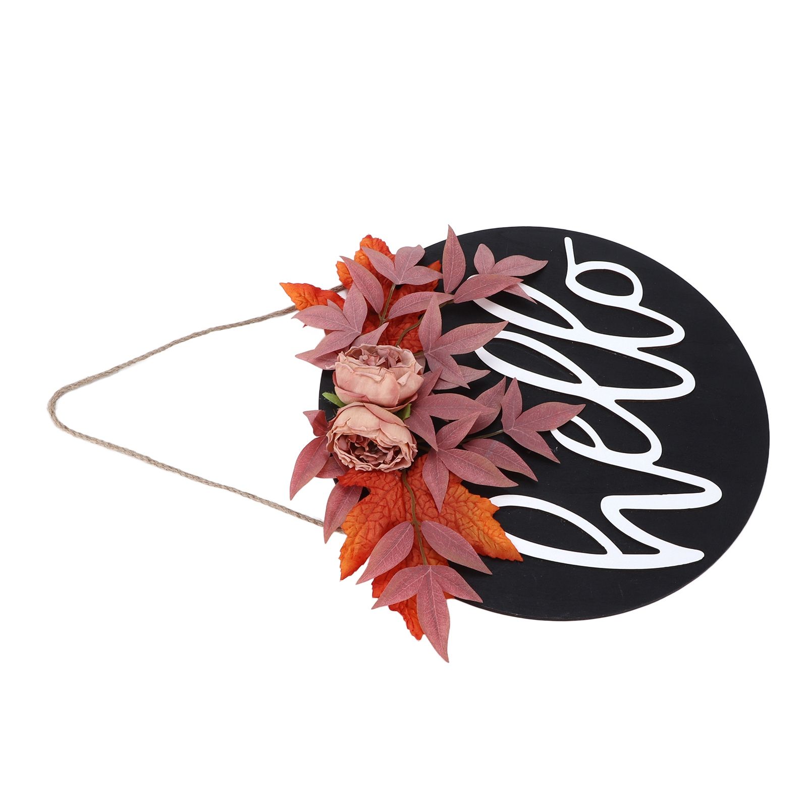 Thanksgiving Wreath Wooden Sign Door Hanging Welcome Sign Wreath Listing Home view 9