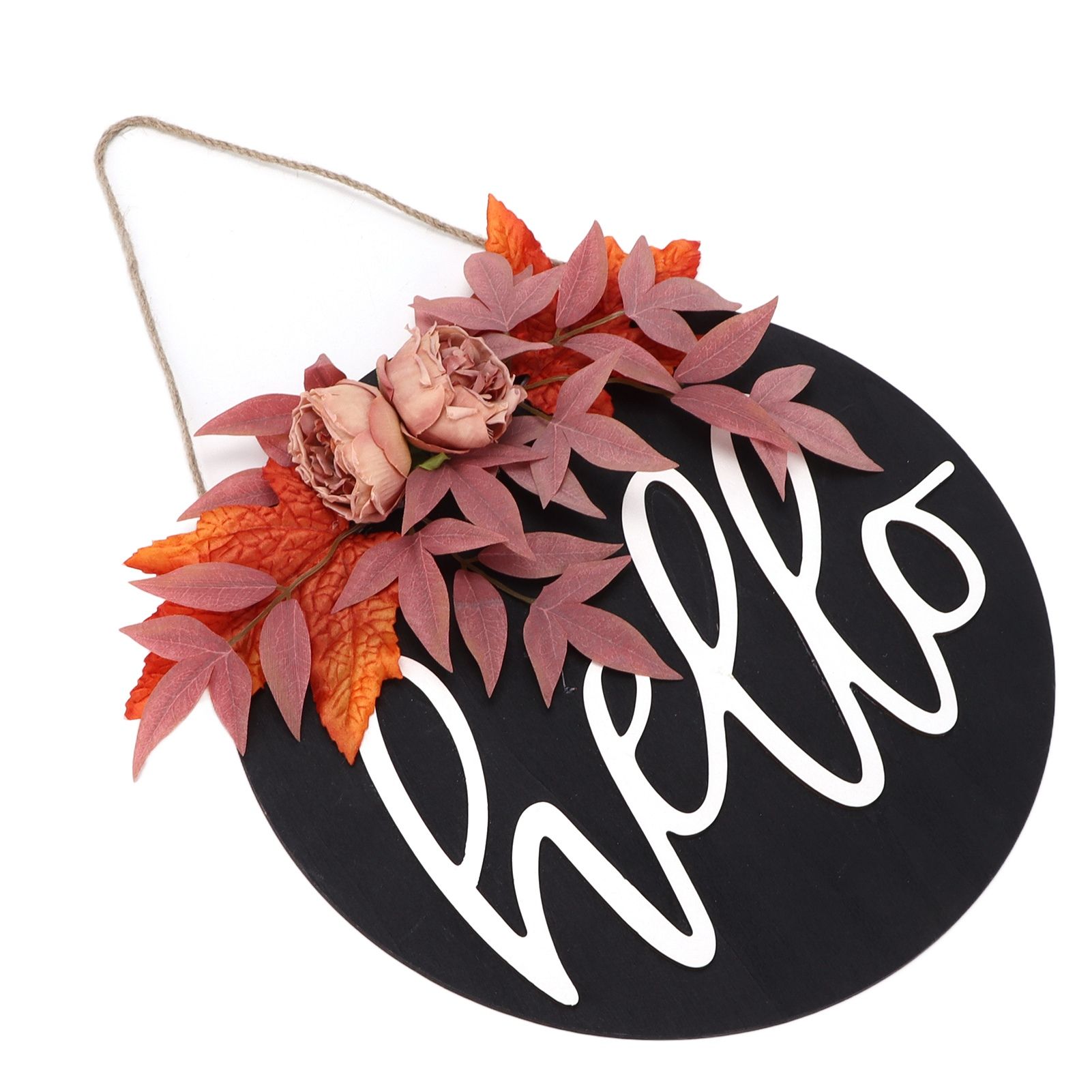 Thanksgiving Wreath Wooden Sign Door Hanging Welcome Sign Wreath Listing Home view 10