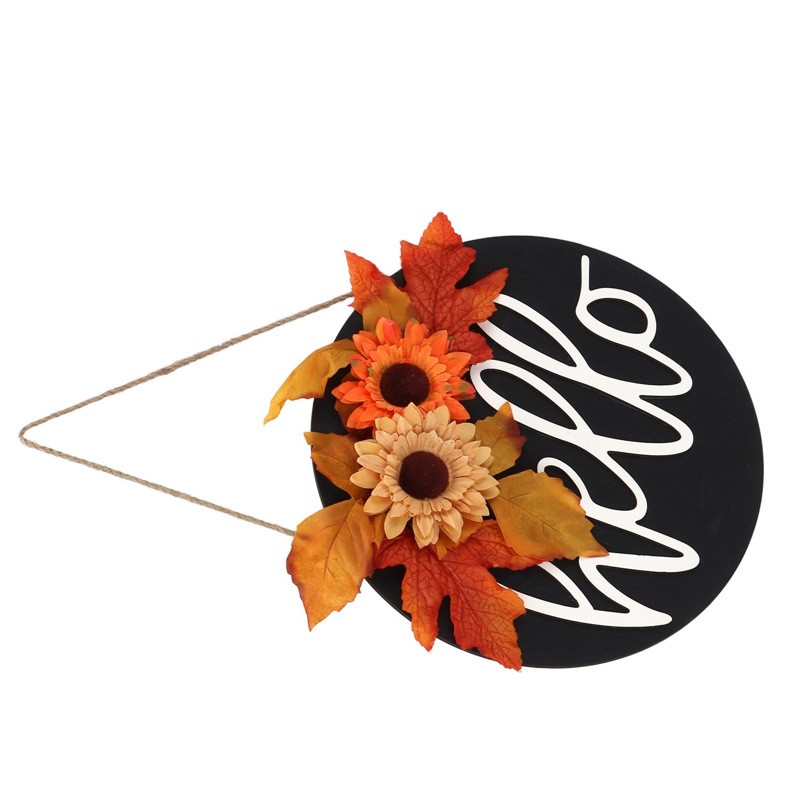Thanksgiving Wreath Wooden Sign Door Hanging Welcome Sign Wreath Listing Home view 2