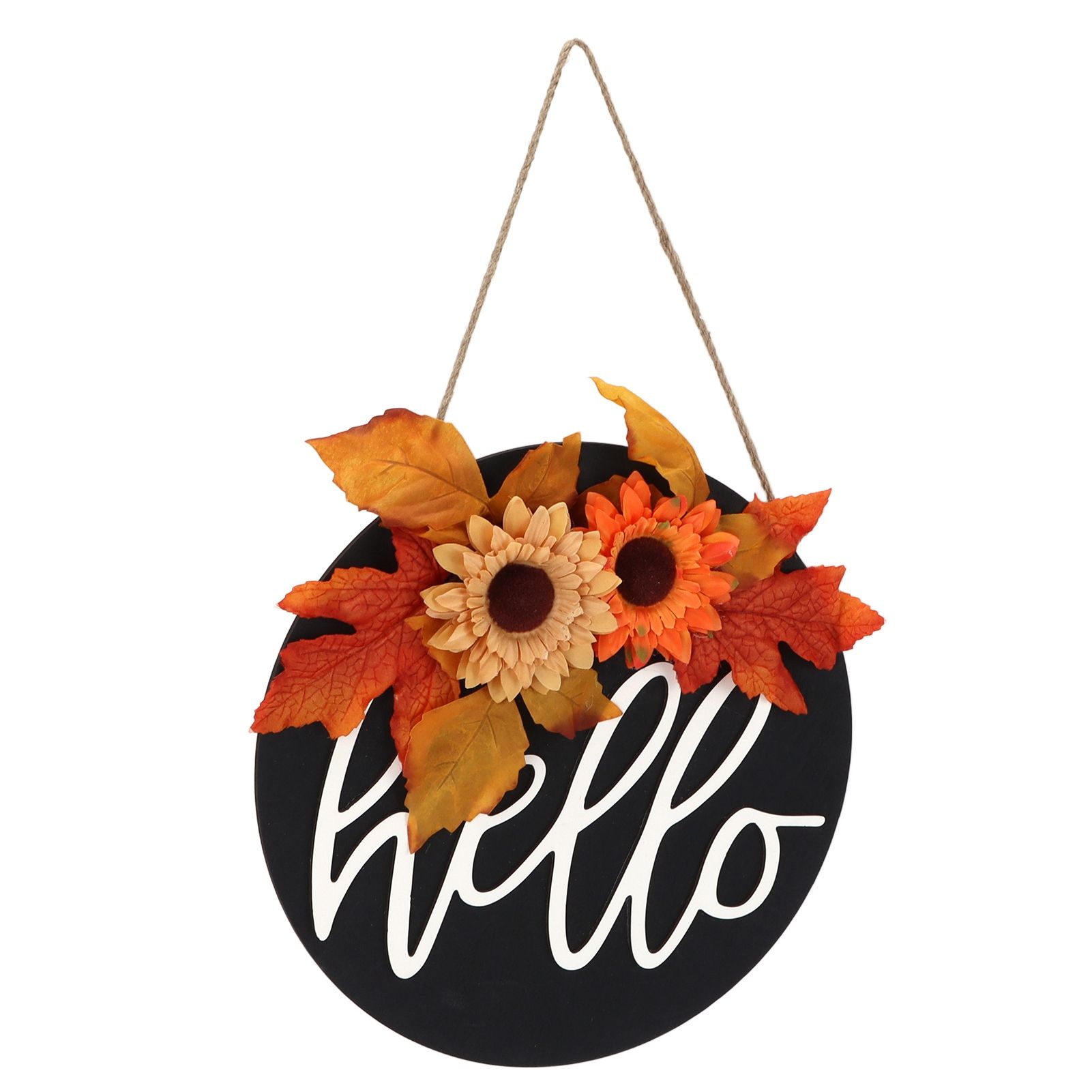Thanksgiving Wreath Wooden Sign Door Hanging Welcome Sign Wreath Listing Home view 3