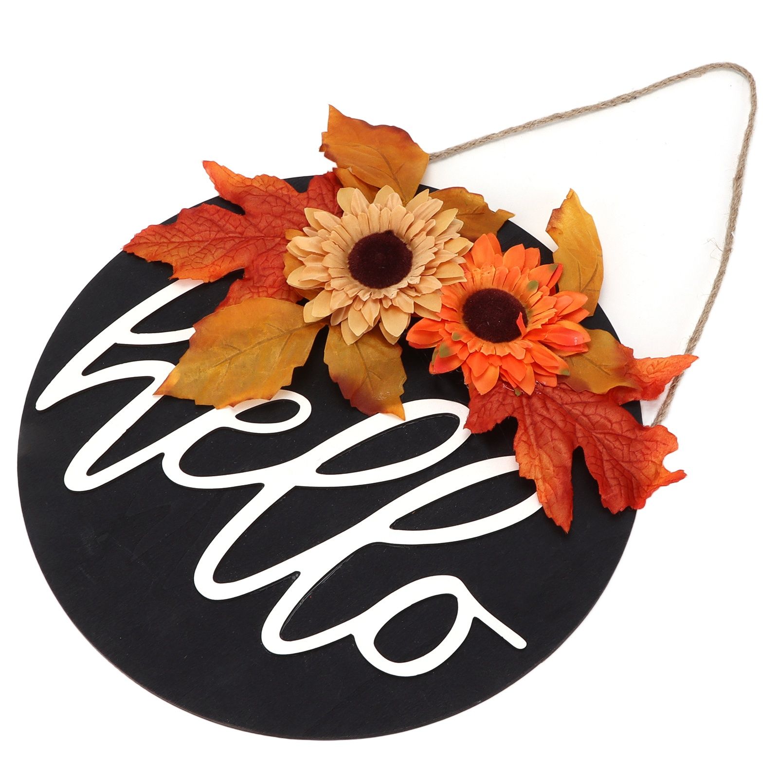 Thanksgiving Wreath Wooden Sign Door Hanging Welcome Sign Wreath Listing Home view 4