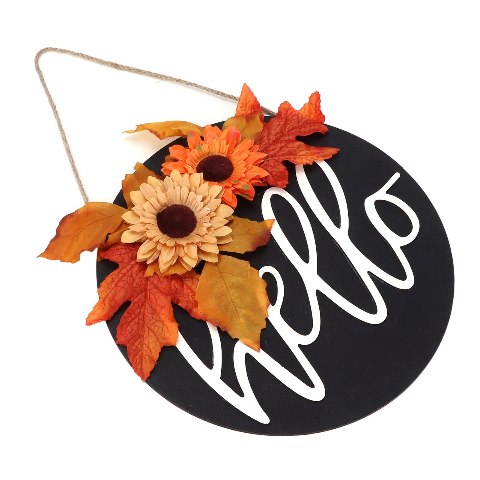 Thanksgiving Wreath Wooden Sign Door Hanging Welcome Sign Wreath Listing Home view 5
