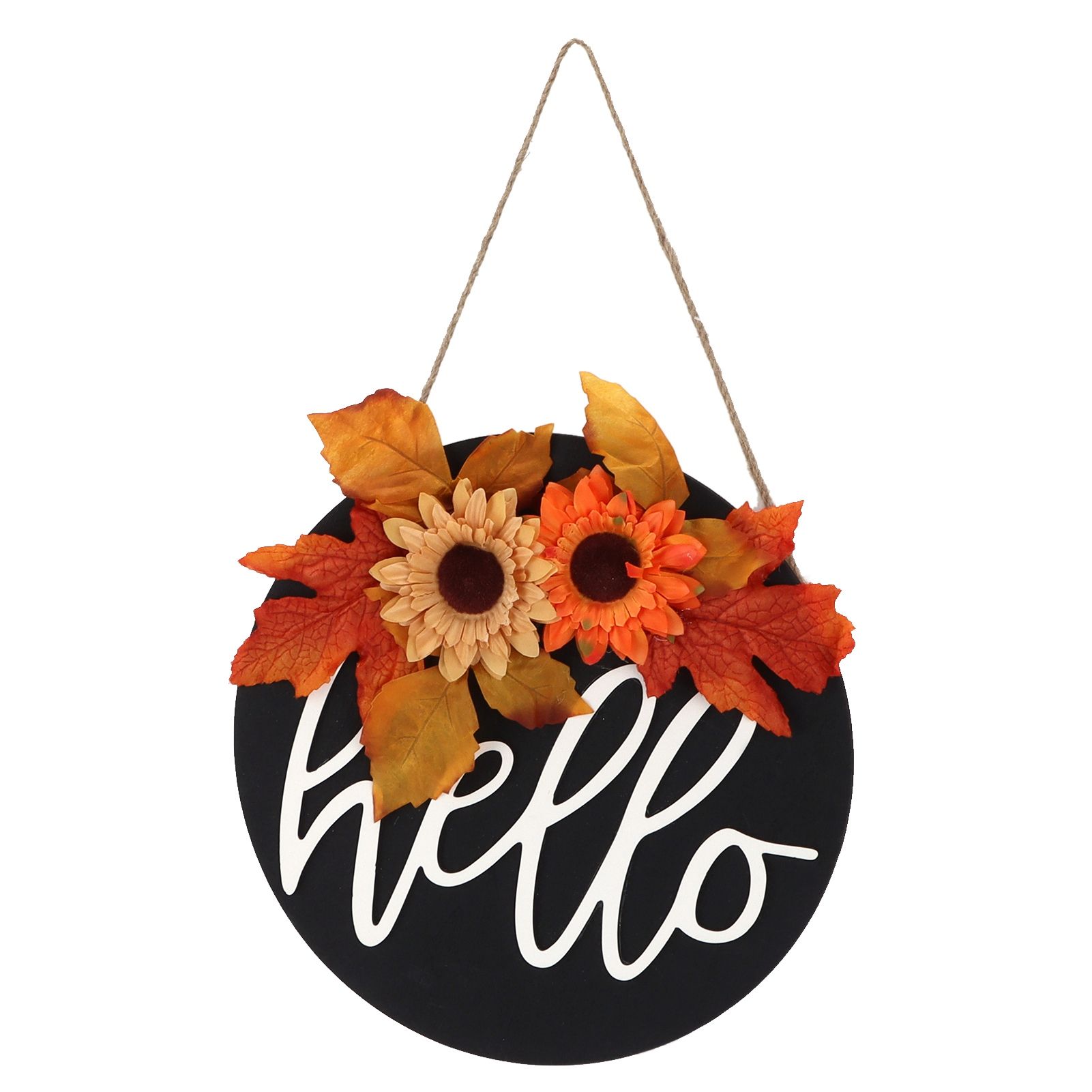 Thanksgiving Wreath Wooden Sign Door Hanging Welcome Sign Wreath Listing Home view 6