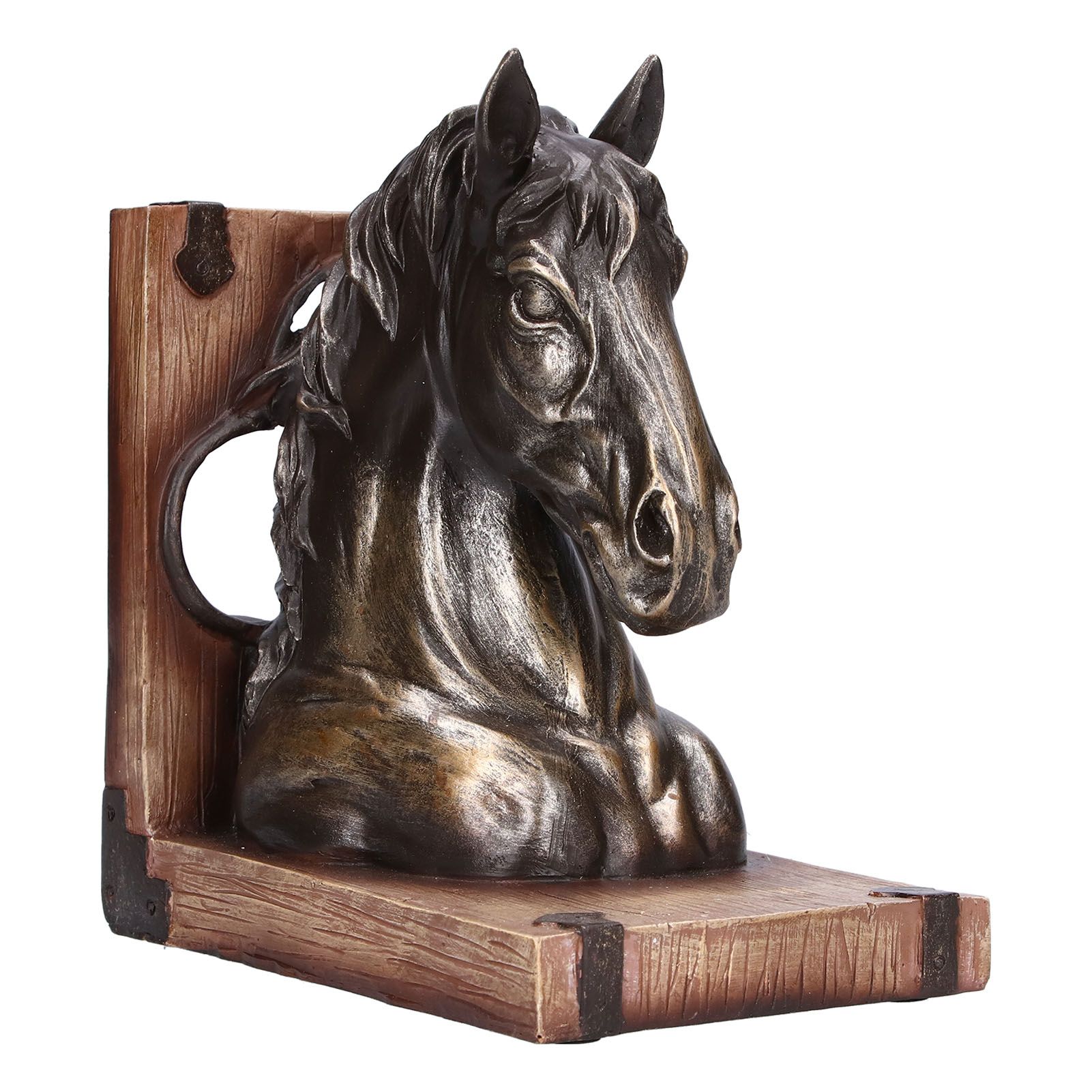 Multifunctional Horse Head Sculpture Resin Horse Bookends for Home Office view 3