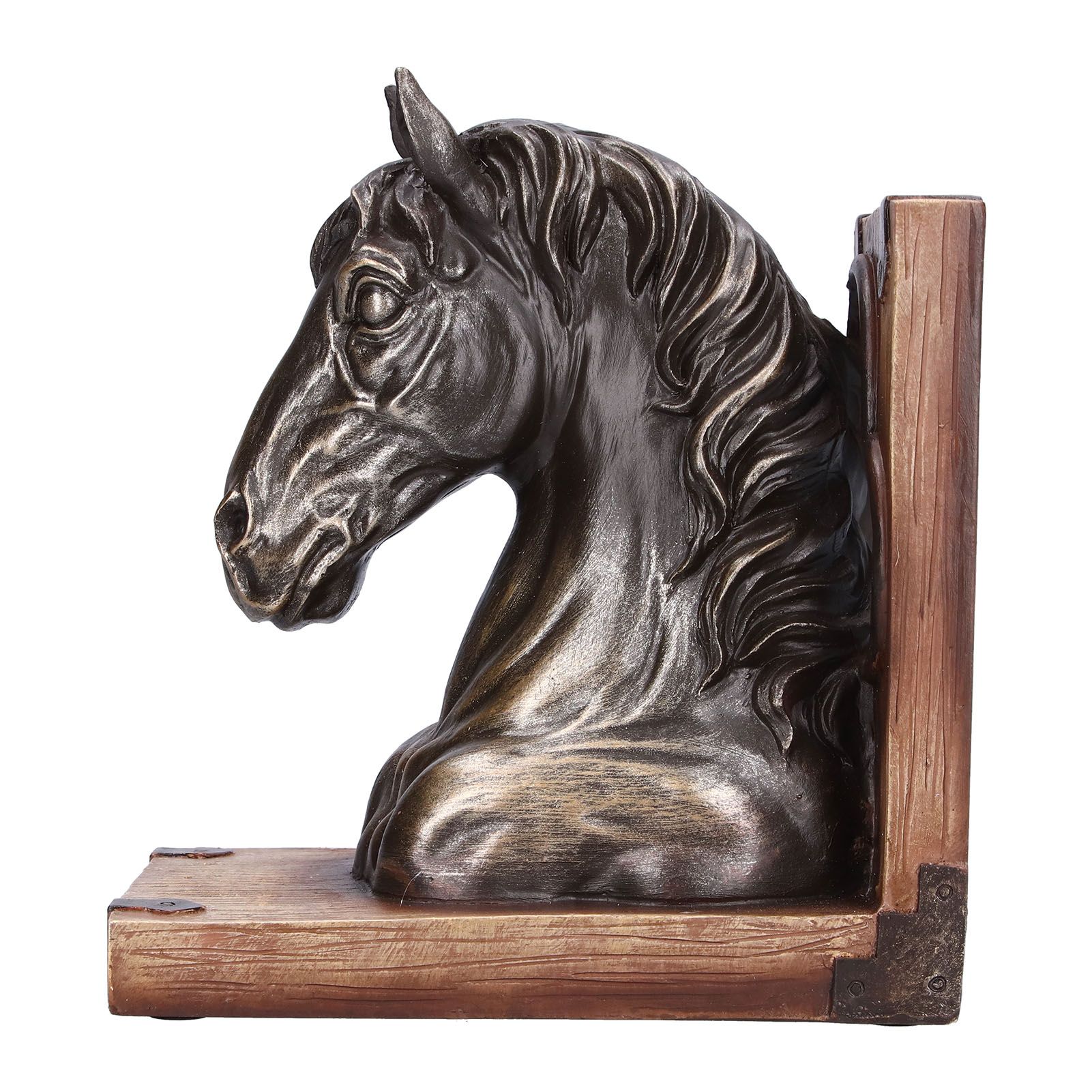 Multifunctional Horse Head Sculpture Resin Horse Bookends for Home Office view 4