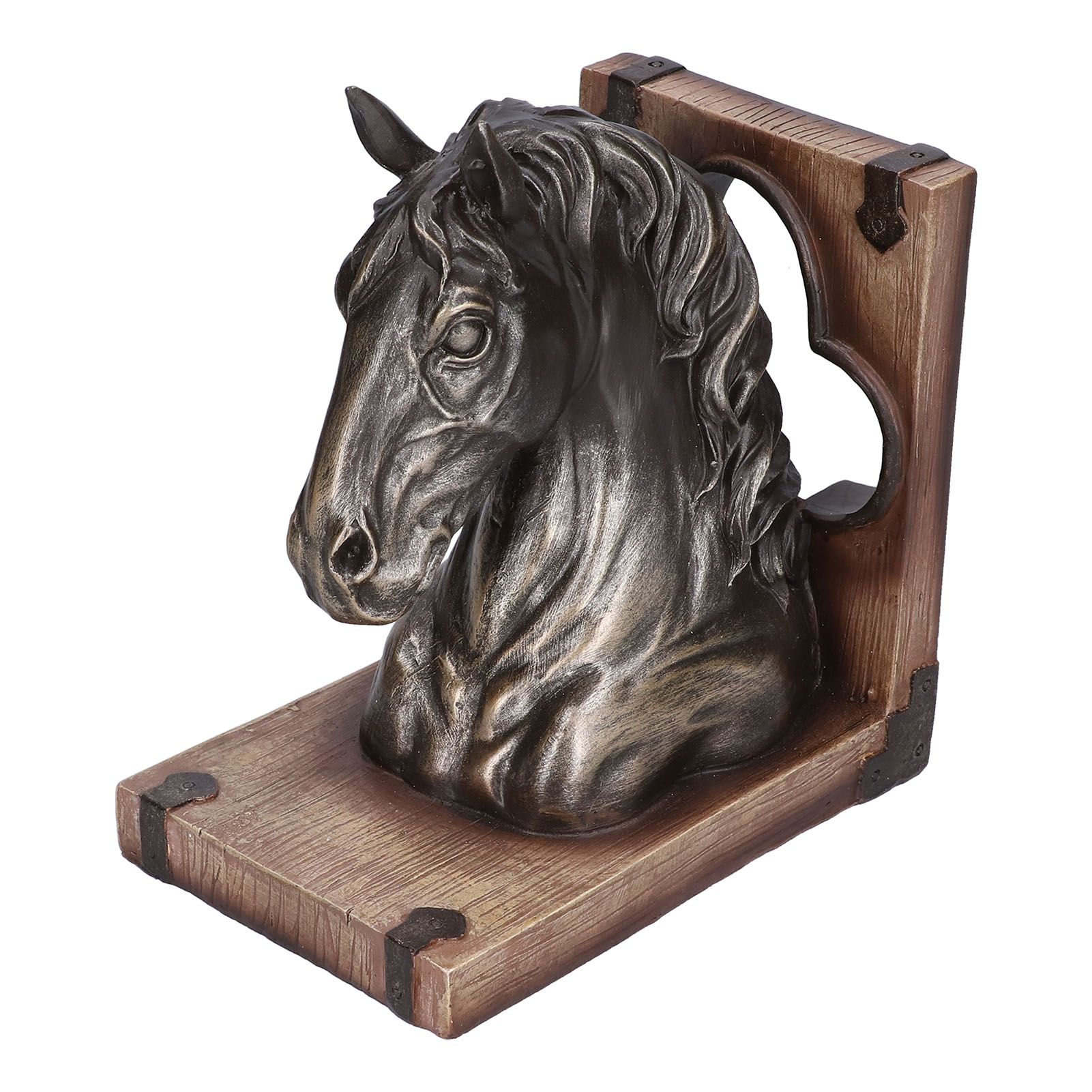 Multifunctional Horse Head Sculpture Resin Horse Bookends for Home Office view 6