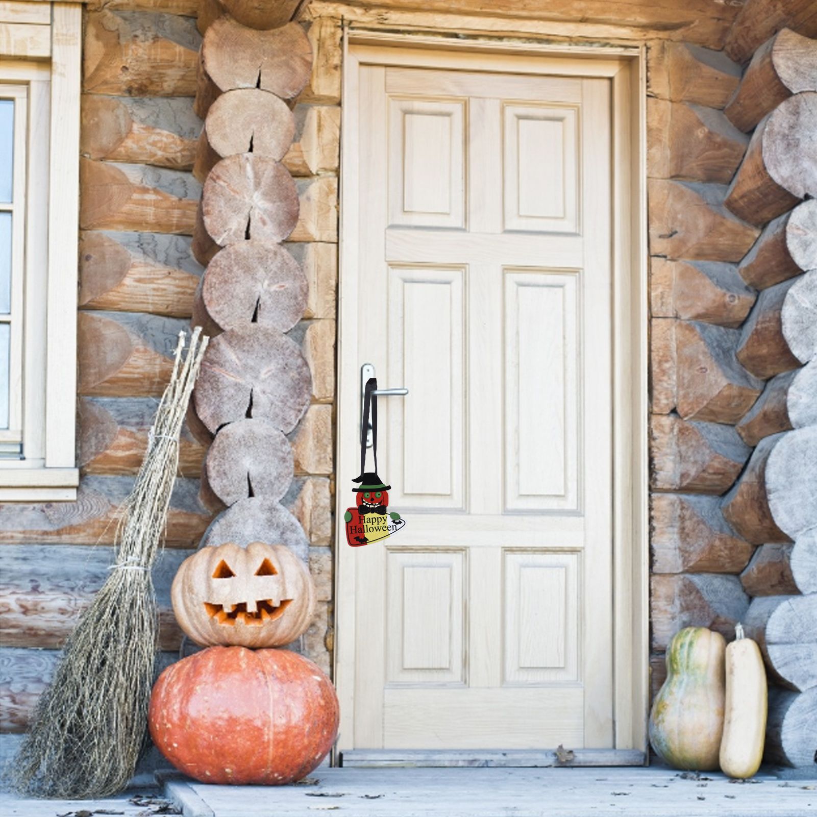 2PCS Halloween Wooden Pendants Hanging Wooden Plaque Board Sign Decor for Home view 12