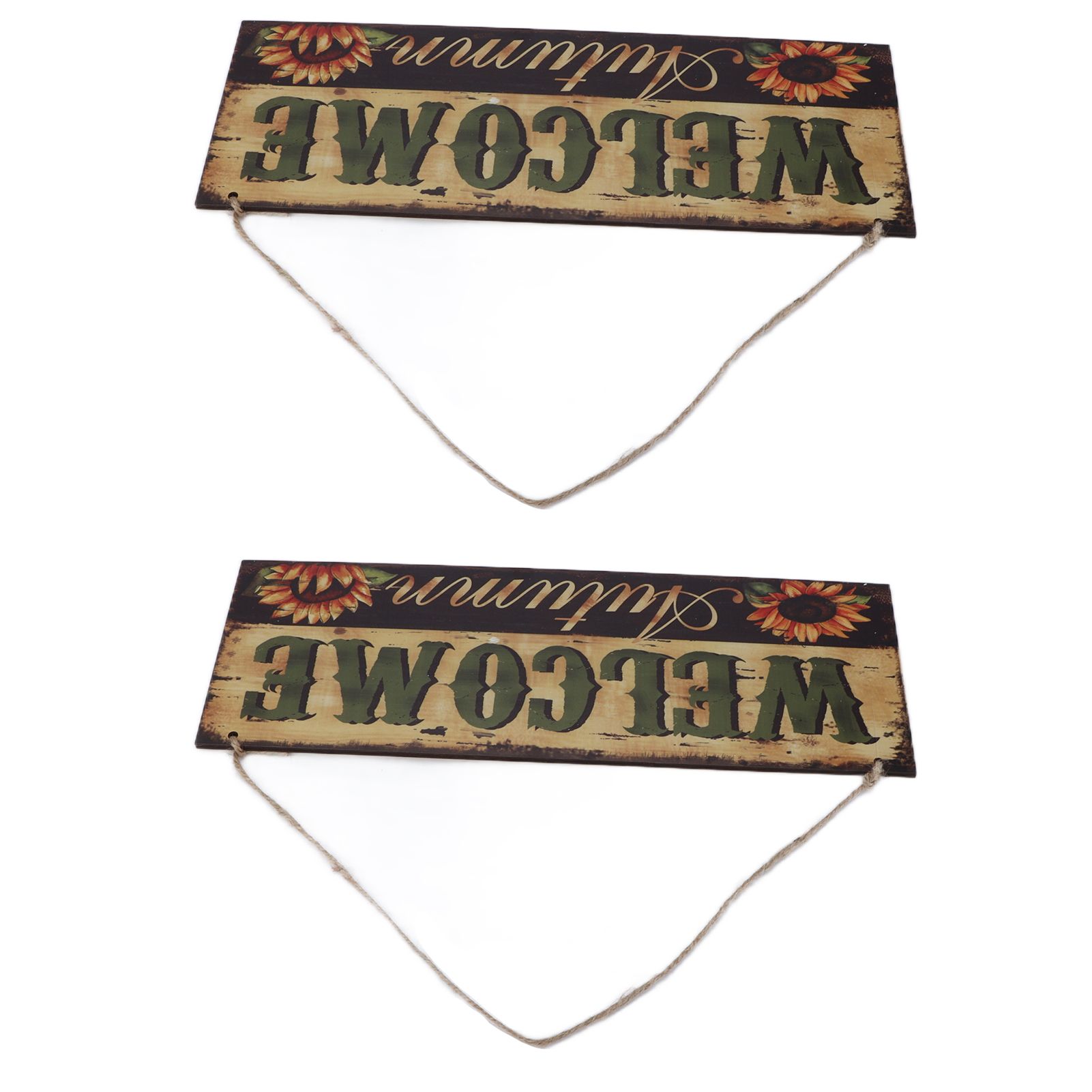 2pcs Halloween Sunflower Wooden Welcome Sign Fall Autumn Decorative Wall Board view 3