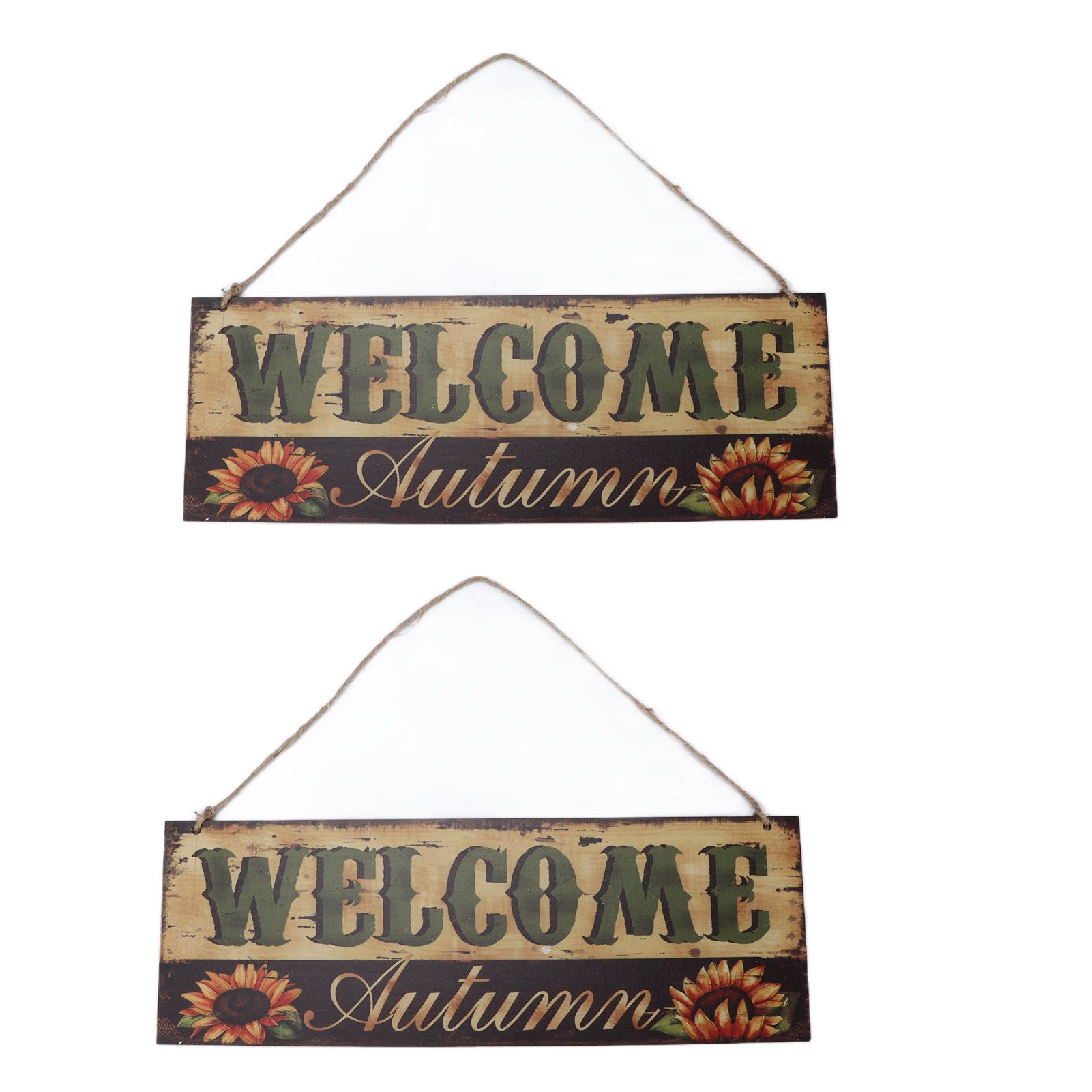 2pcs Halloween Sunflower Wooden Welcome Sign Fall Autumn Decorative Wall Board view 6