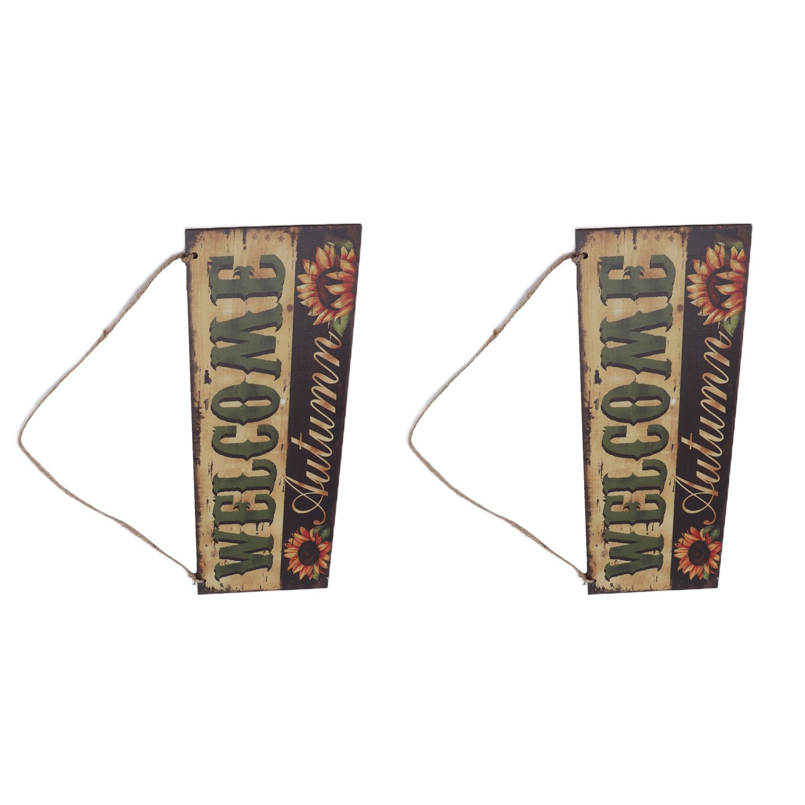 2pcs Halloween Sunflower Wooden Welcome Sign Fall Autumn Decorative Wall Board view 8