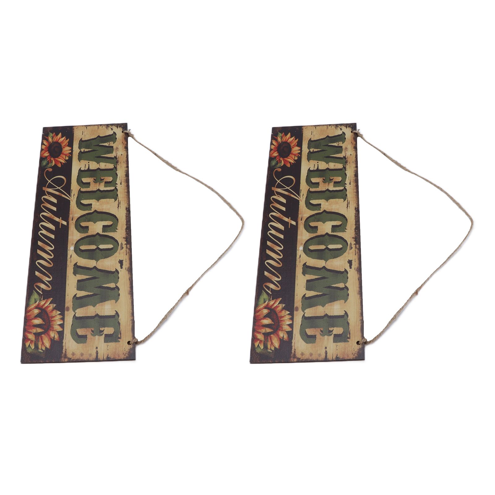 2pcs Halloween Sunflower Wooden Welcome Sign Fall Autumn Decorative Wall Board view 9