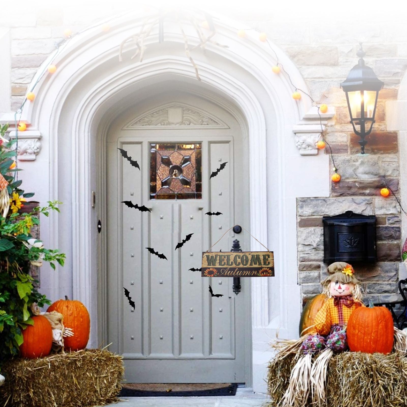 2pcs Halloween Sunflower Wooden Welcome Sign Fall Autumn Decorative Wall Board view 11