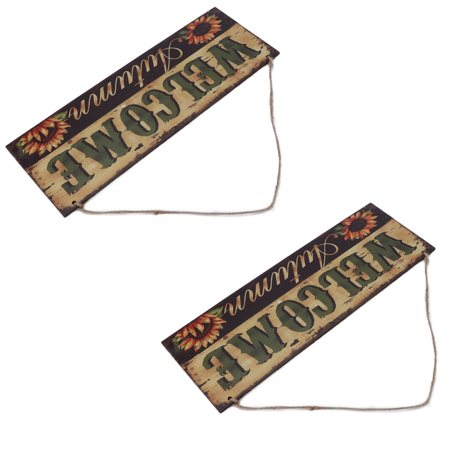 2pcs Halloween Sunflower Wooden Welcome Sign Fall Autumn Decorative Wall Board view 14