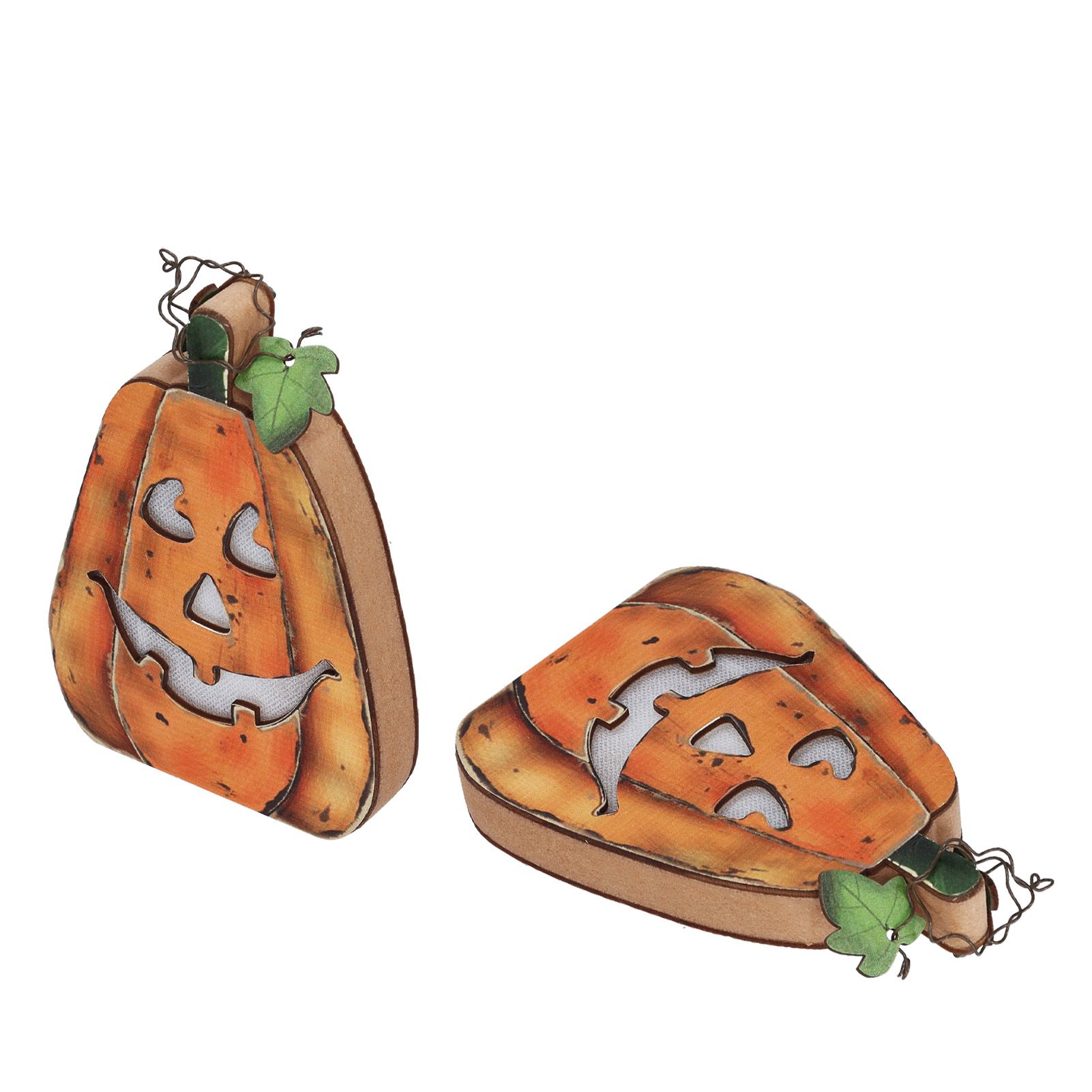 Halloween LED Pumpkin Lantern Wooden Decor Lights for Halloween Thanksgiving view 2