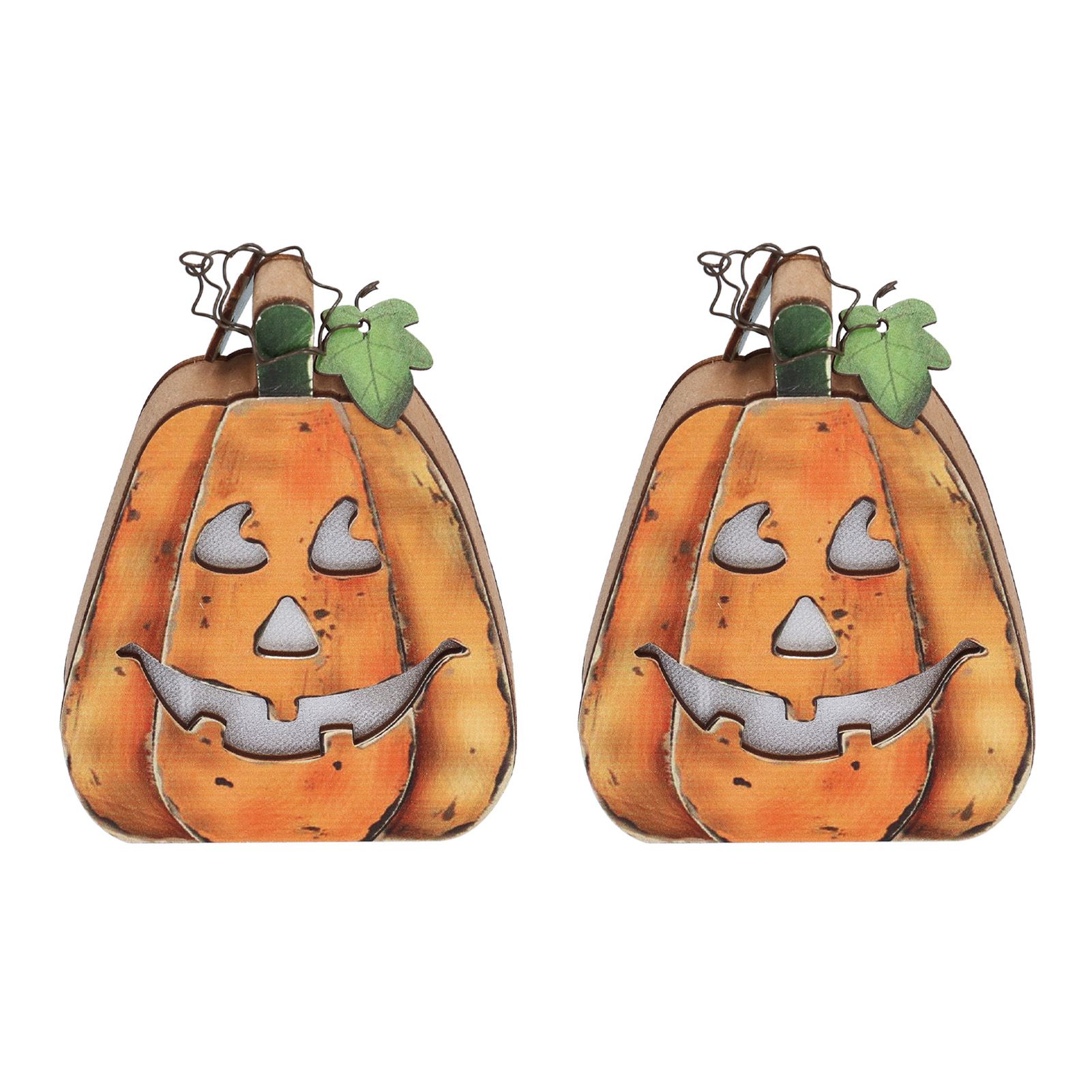 Halloween LED Pumpkin Lantern Wooden Decor Lights for Halloween Thanksgiving view 3