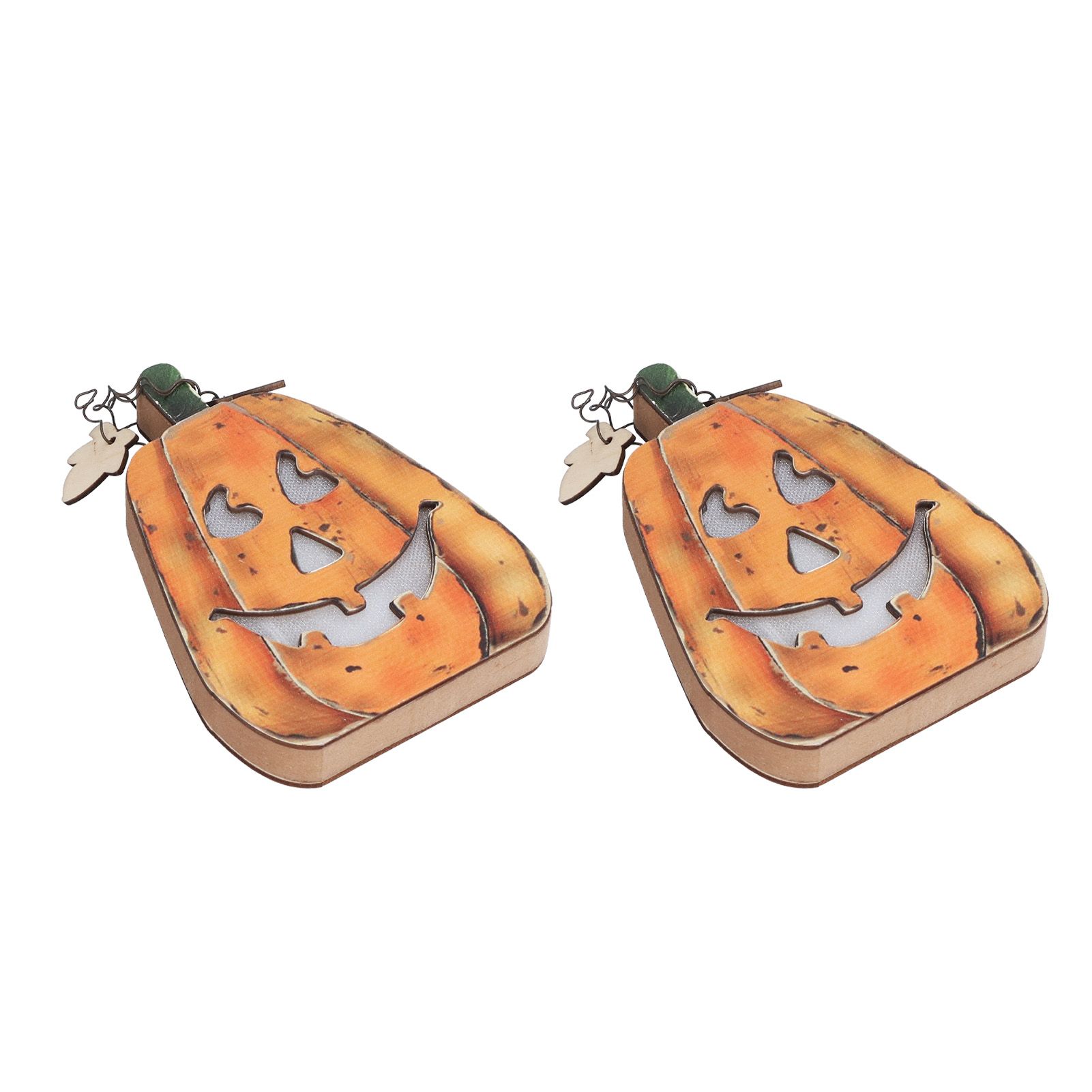 Halloween LED Pumpkin Lantern Wooden Decor Lights for Halloween Thanksgiving view 5