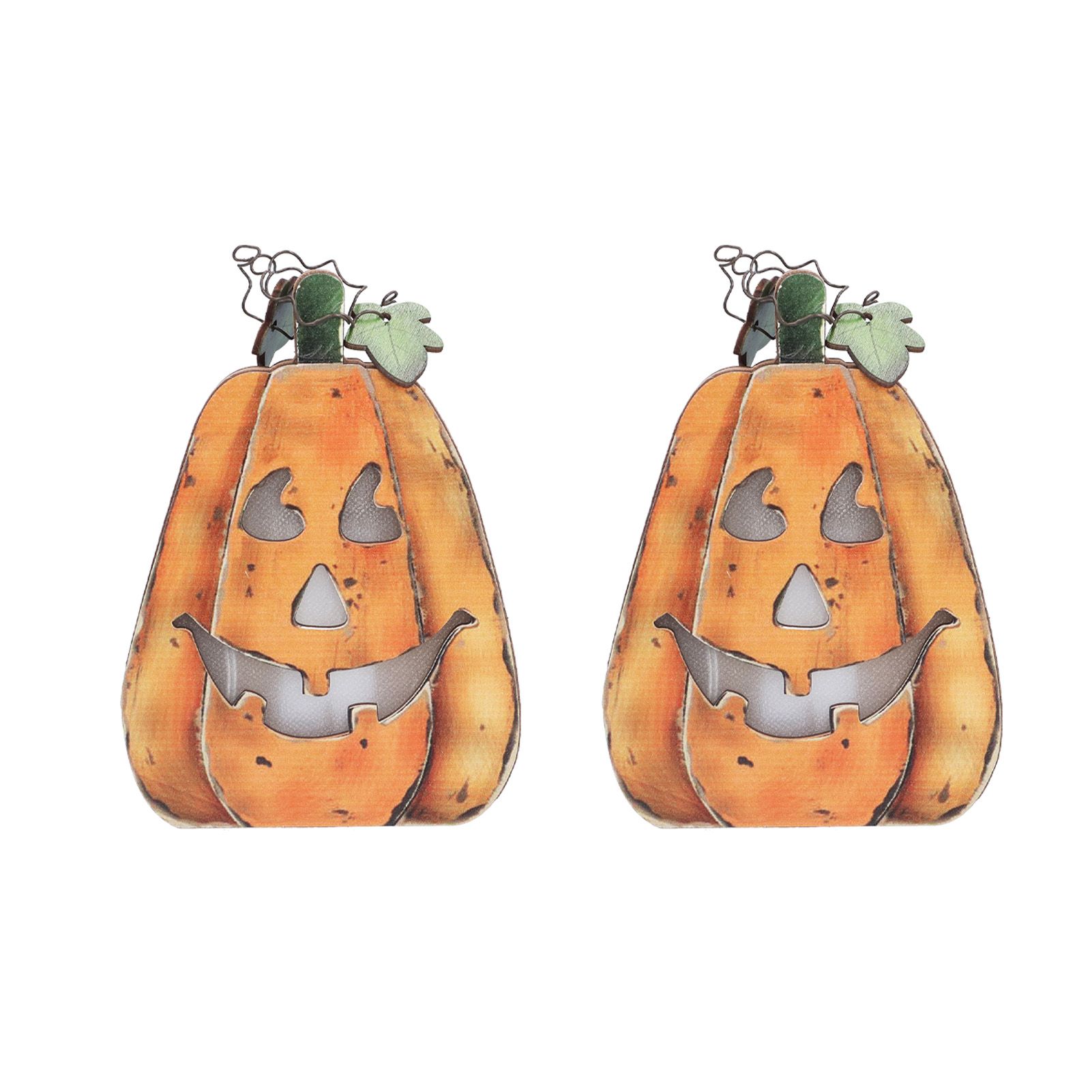 Halloween LED Pumpkin Lantern Wooden Decor Lights for Halloween Thanksgiving view 8