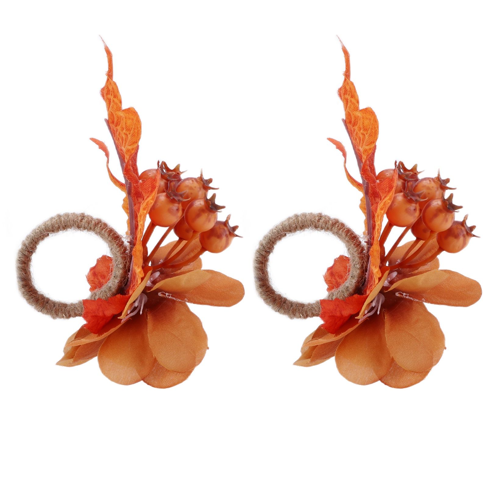 2Pcs Innovative Napkin Ring Decorative Simulation Flower Napkin Holder for view 3