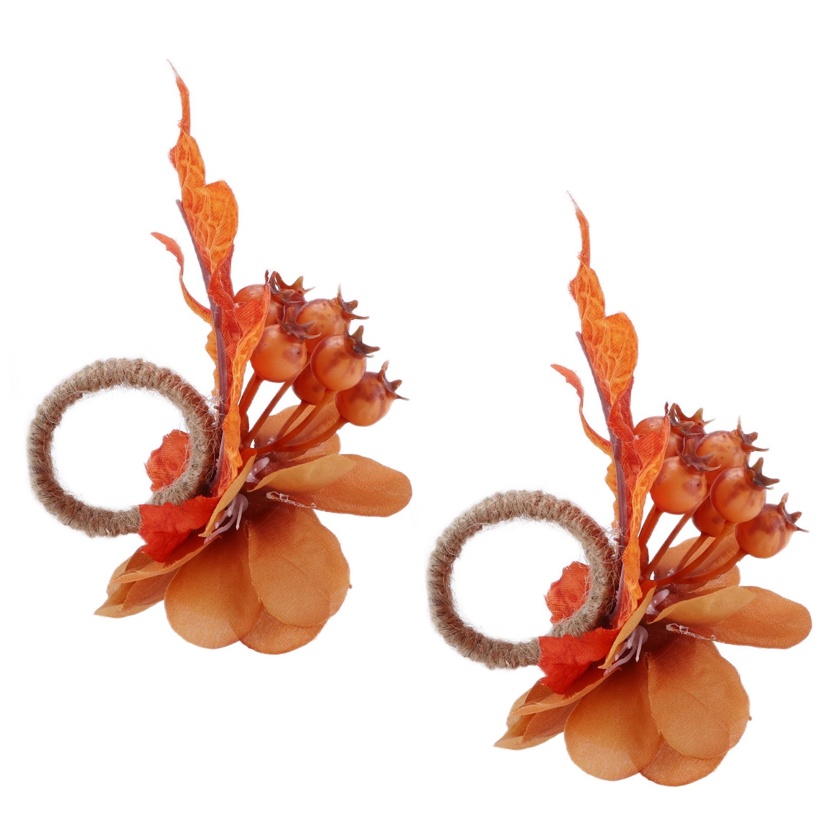 2Pcs Innovative Napkin Ring Decorative Simulation Flower Napkin Holder for view 4