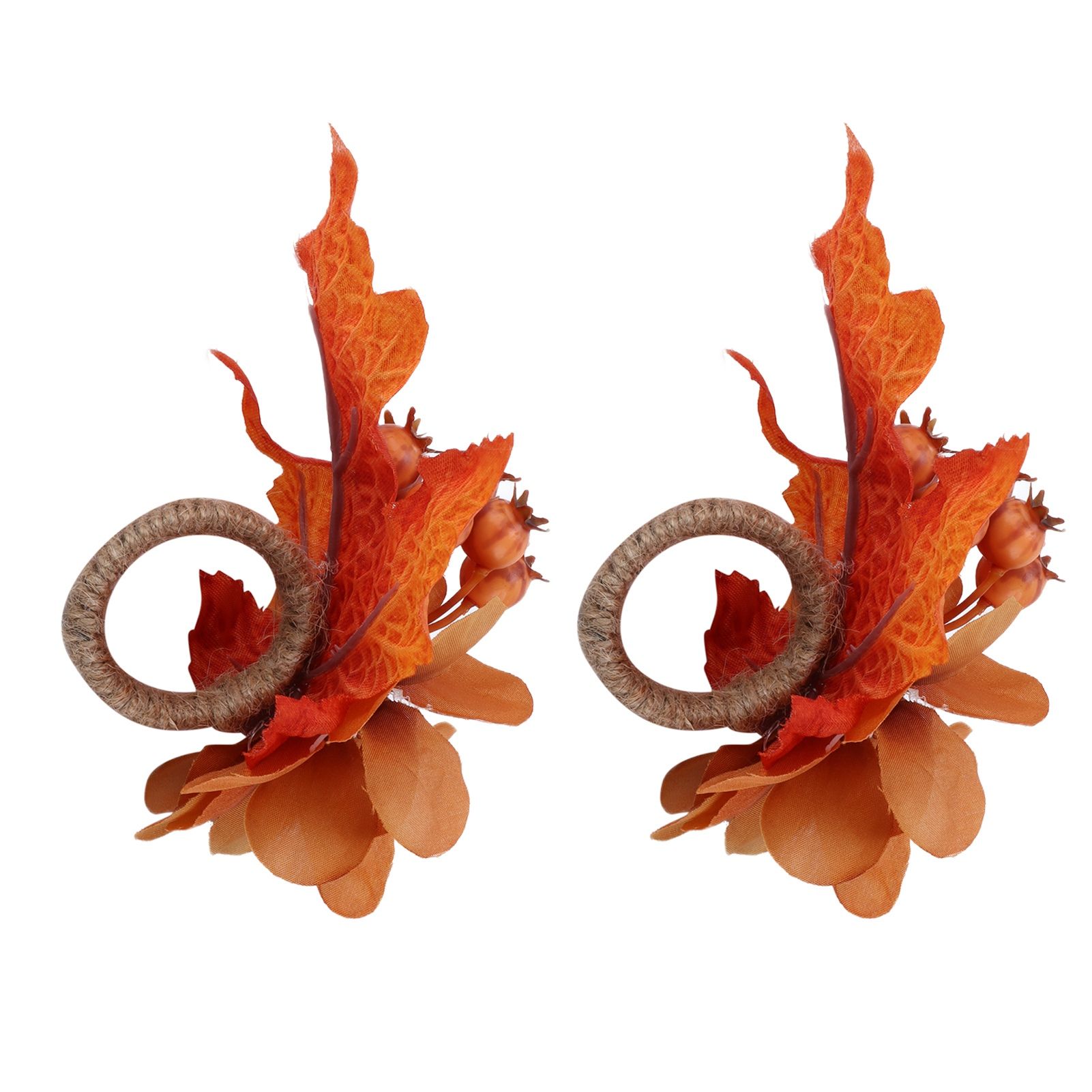 2Pcs Innovative Napkin Ring Decorative Simulation Flower Napkin Holder for view 8