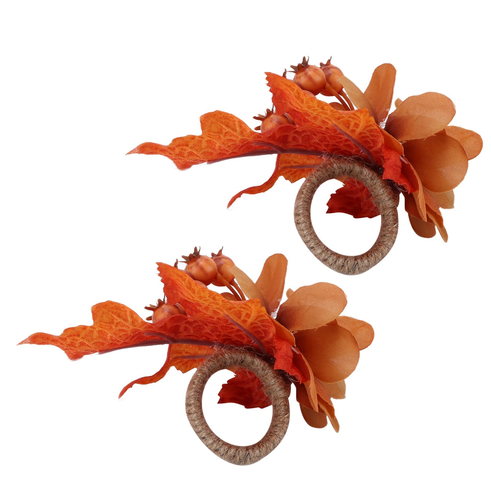 2Pcs Innovative Napkin Ring Decorative Simulation Flower Napkin Holder for view 9