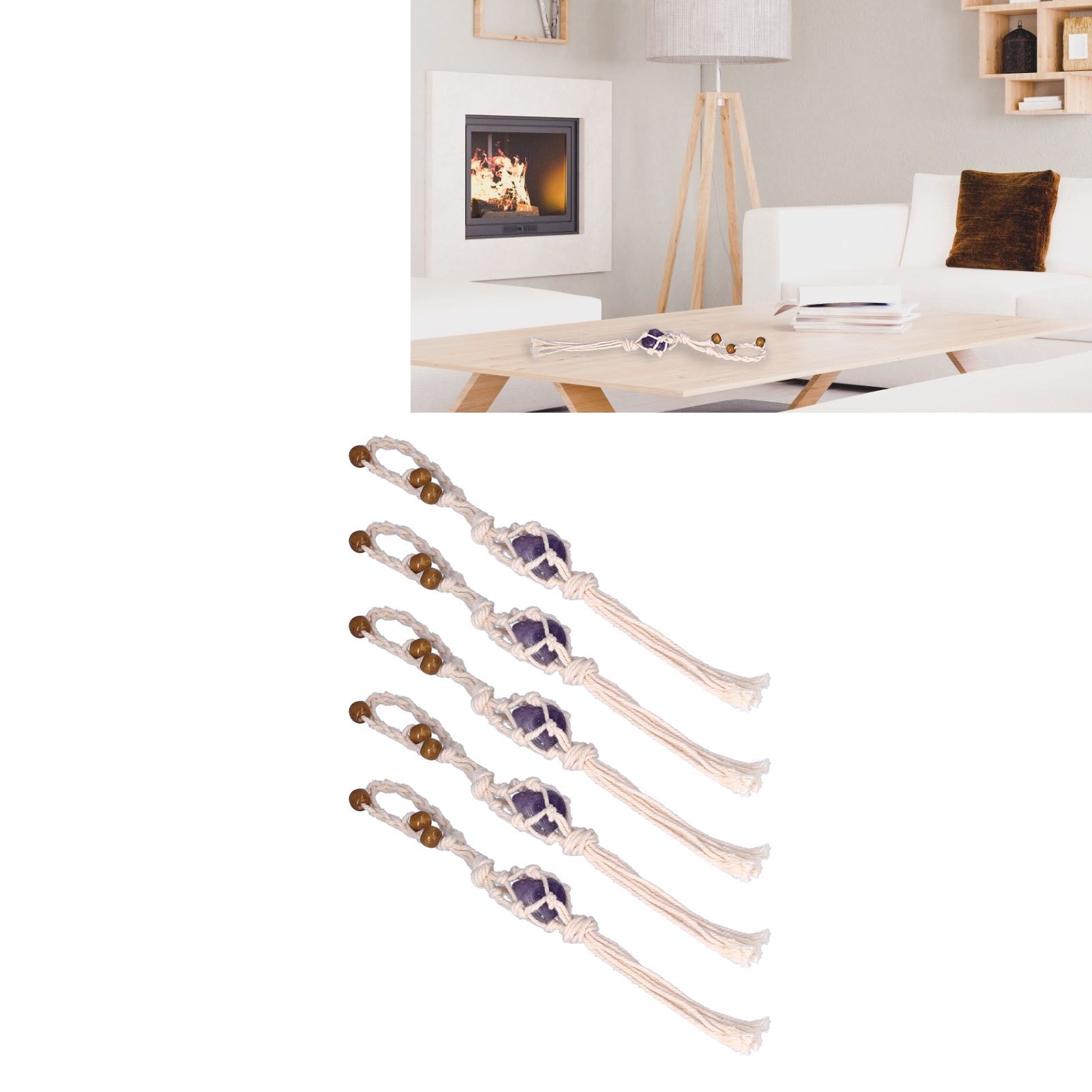 5pcs Necklace Cord Empty Stone Holder Rope Replacement Adjustable Quartz view 12