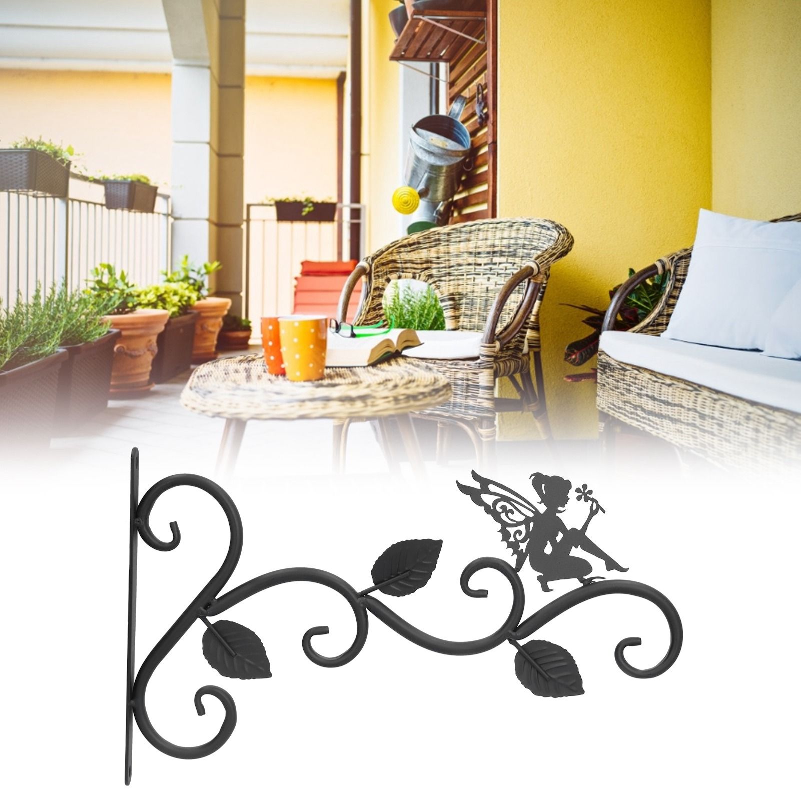 Hanging Plants Bracket Wrought Iron Wall Planter Hook Flower Pots Hanger for view 11