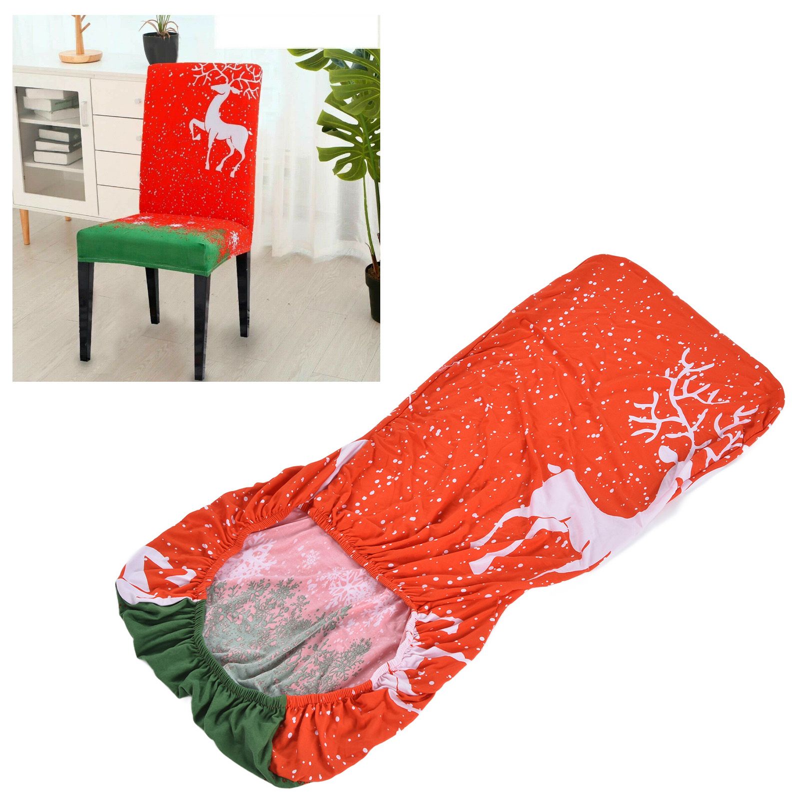 Polyurethane Fiber Christmas Chair Cover Stretchy Anti Folding Stretchable view 11