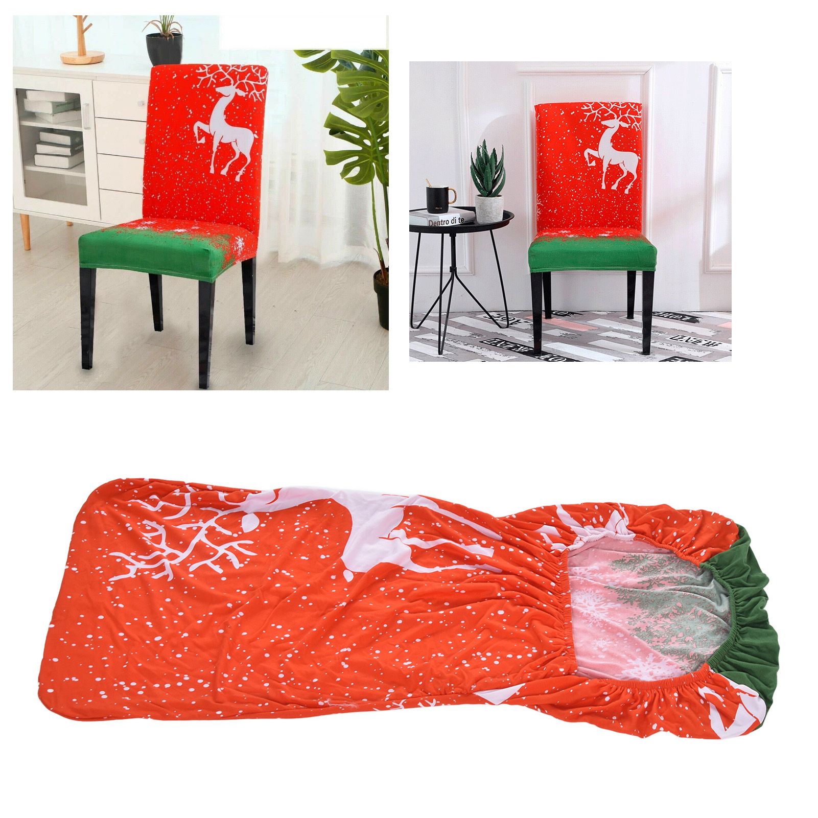 Polyurethane Fiber Christmas Chair Cover Stretchy Anti Folding Stretchable view 12