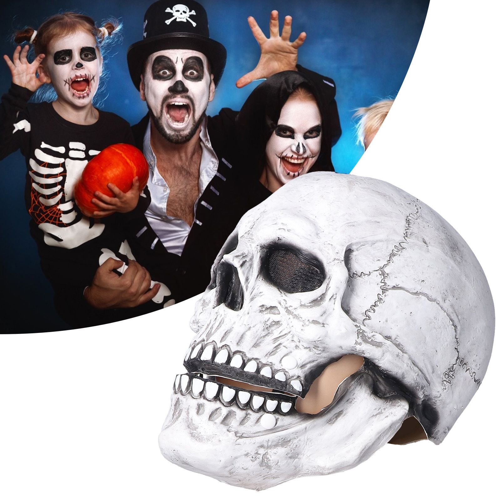 Halloween Skull Helmet Full Head Skull Mask Latex Cosplay Costume Horror Skull view 11