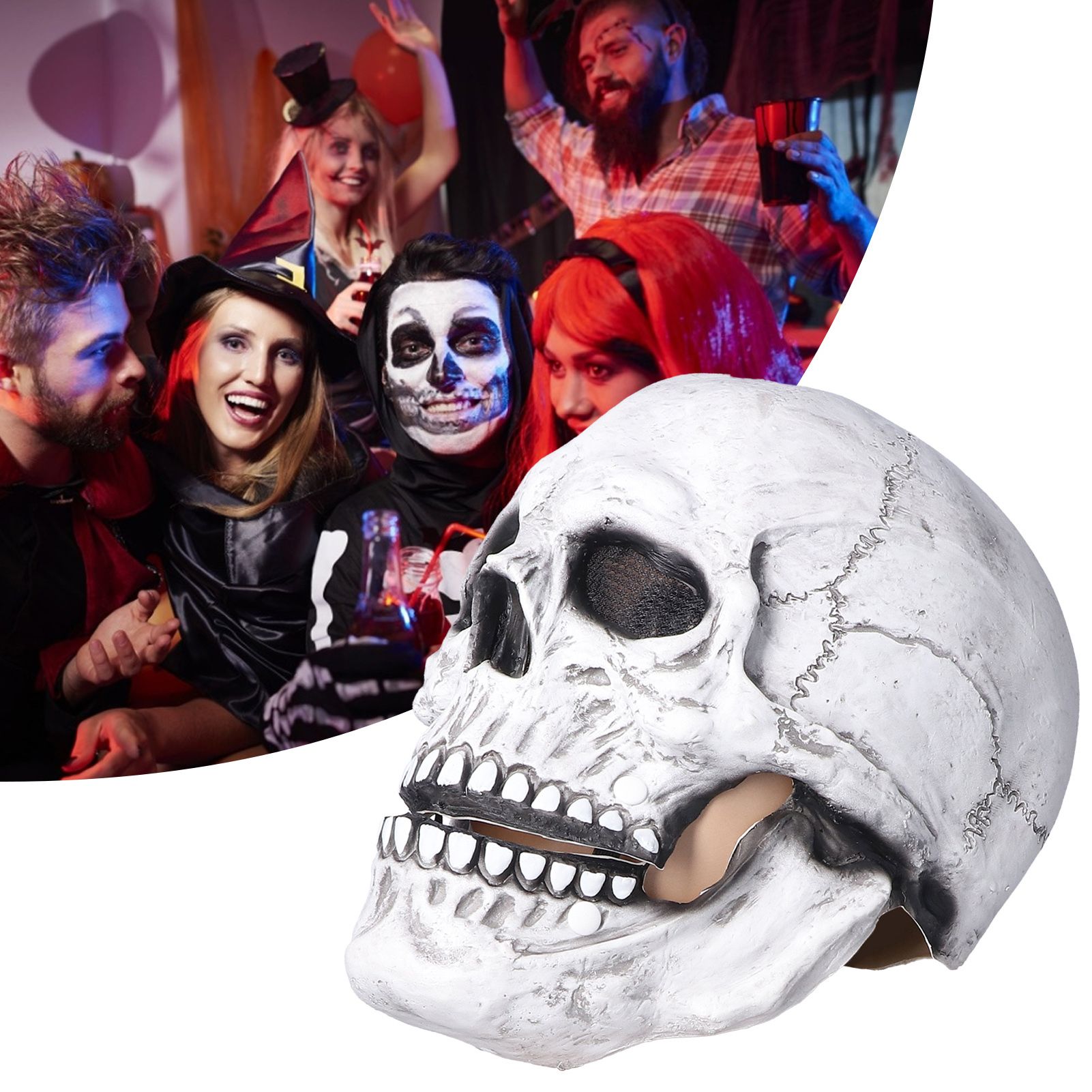 Halloween Skull Helmet Full Head Skull Mask Latex Cosplay Costume Horror Skull view 12