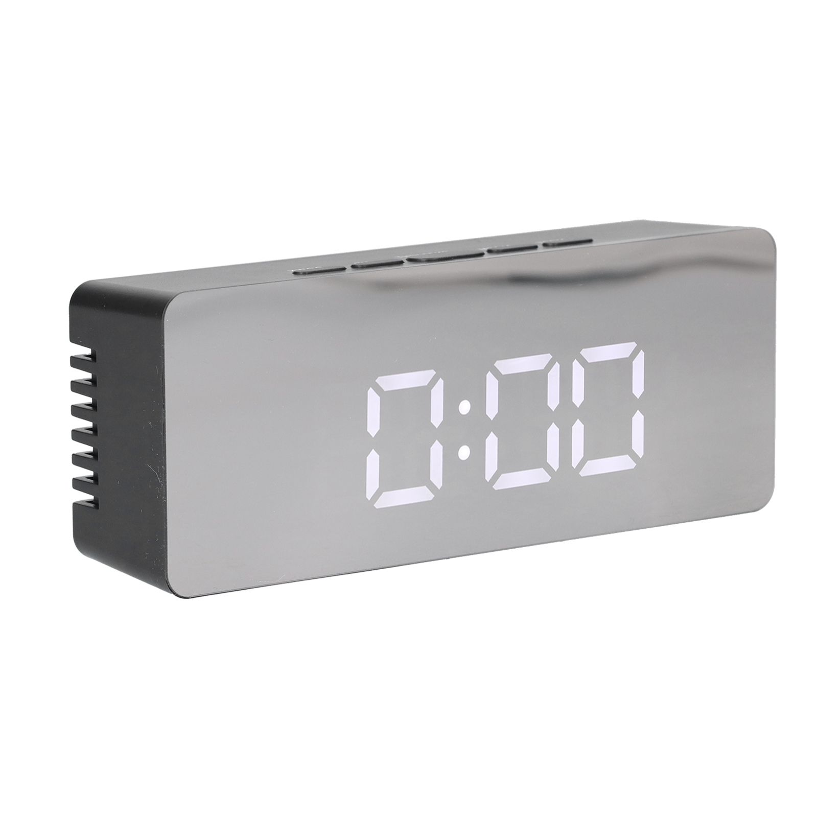 LED Mirror Alarm Clock Rectangular Digital Clock with Temperature Display for view 2